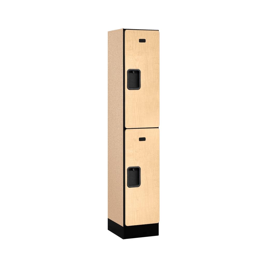 SALSBURY INDUSTRIES 32155MAP 12 -in Wide Double Tier Designer Wood Locker- 1 Wide- 5 -ft High- 15 -in Deep- Maple
