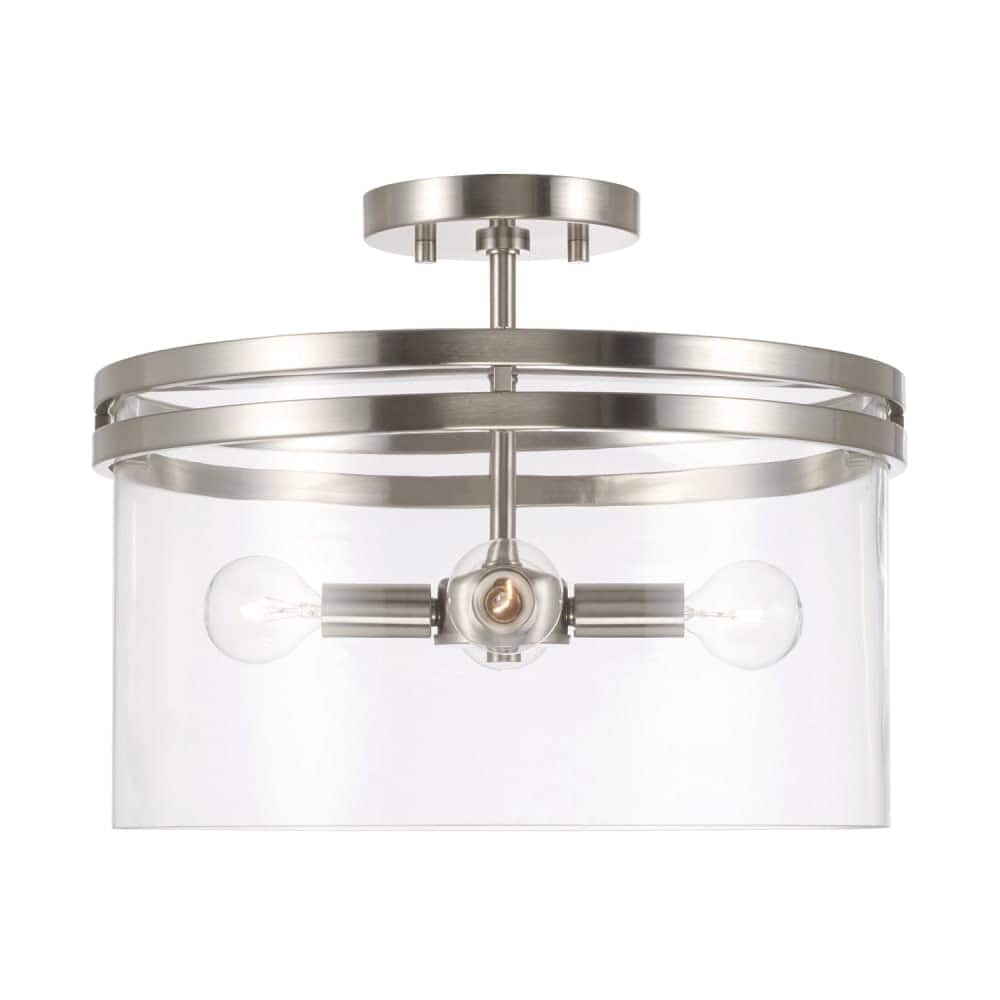 Capital Lighting  248741 Fuller 4 Light 15 Inch Wide SemiFlush Drum Ceiling Fixture
