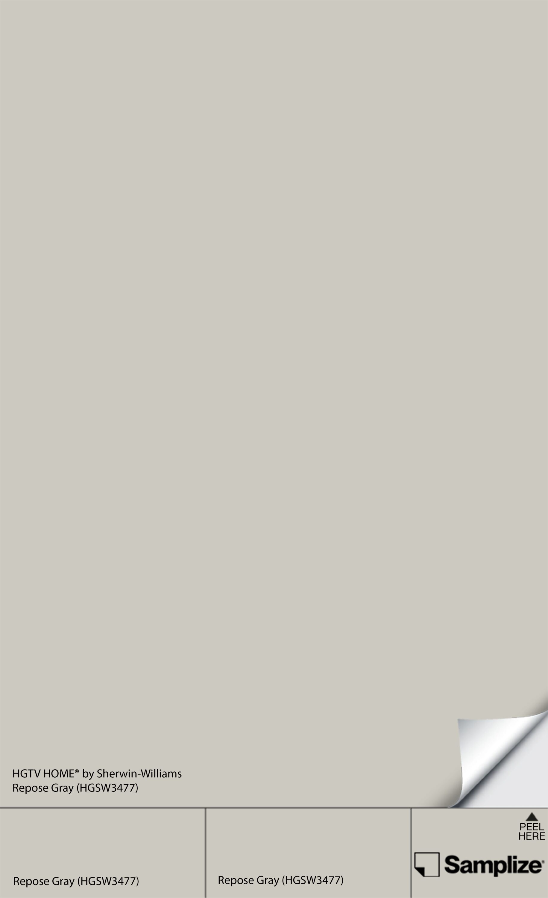 Samplize HGSW-(HGSW3477)-12 Repose Gray Hgsw3477 Peel and Stick Paint Sample (9-in x 14-3/4-in)