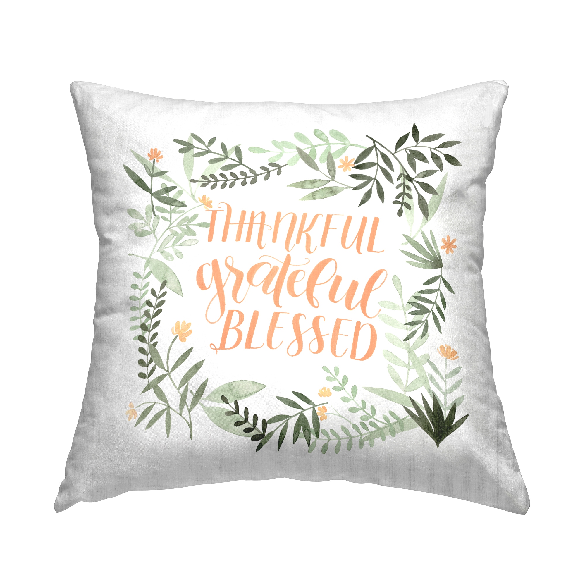 Stupell Industries PLA-792-SQW-18X18 18-in x 18-in Green Square Indoor Decorative Pillow