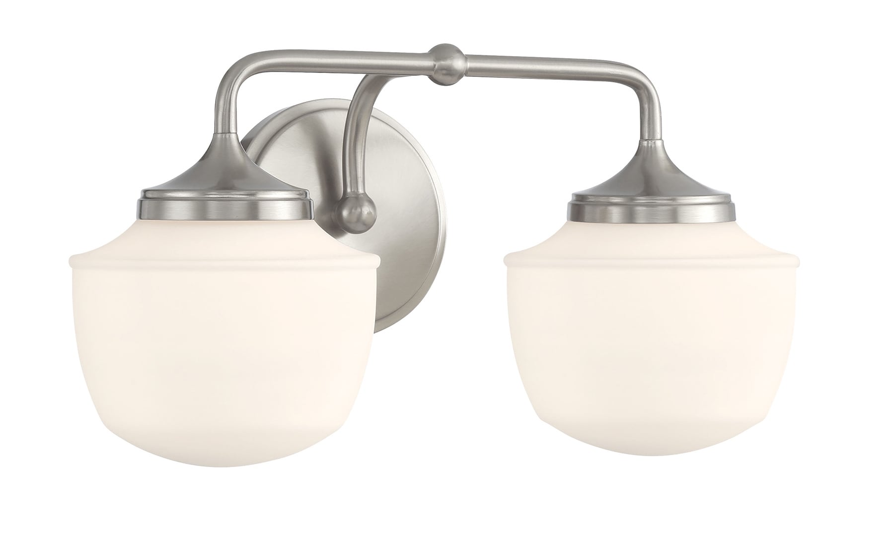 Cornwell Brushed Nickel and Opal Glass 2-Light Bath Vanity