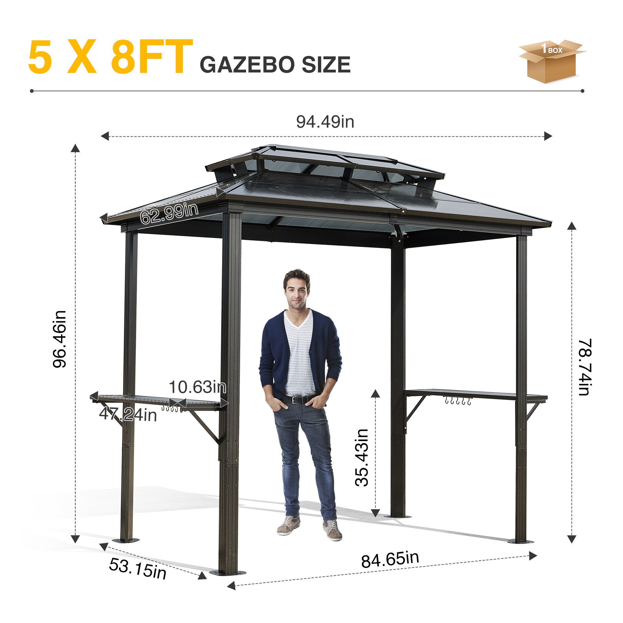 JOYRACER JSGZ003 Wood-Resin-Gazebos - View #4