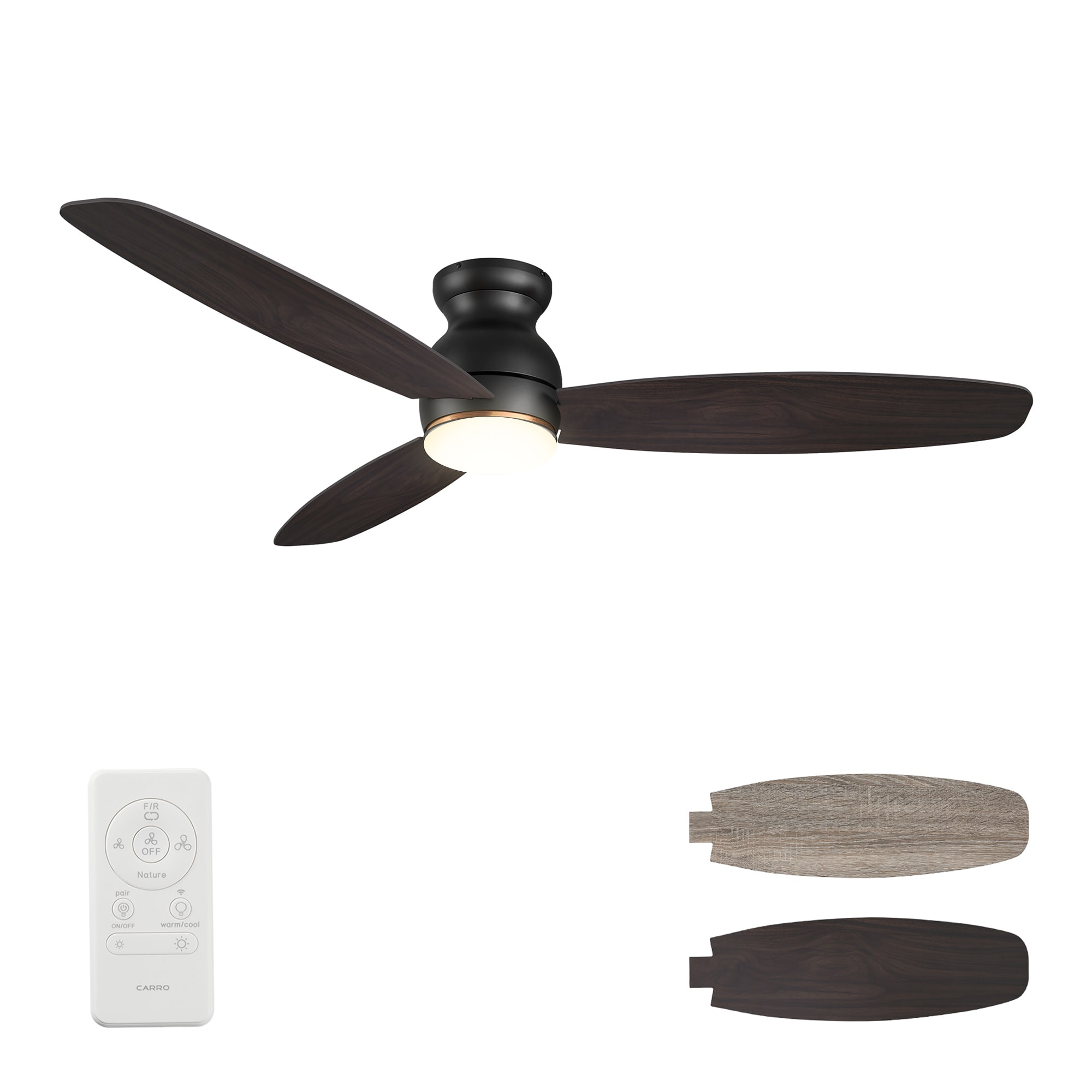 CARRO USA Essex 60-in White Indoor/Outdoor Smart Ceiling Fan with Light and Remote (5-Blade) NLS605J-L12-W1-1 Sansujyuku sansujyuku.com