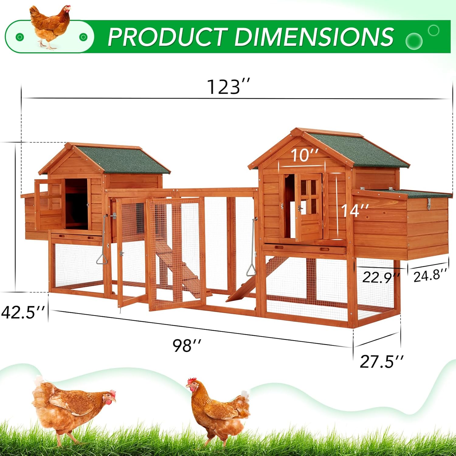 AECOJOY 12033BR-LS02 Chicken-Coops-Rabbit-Hutches - View #5