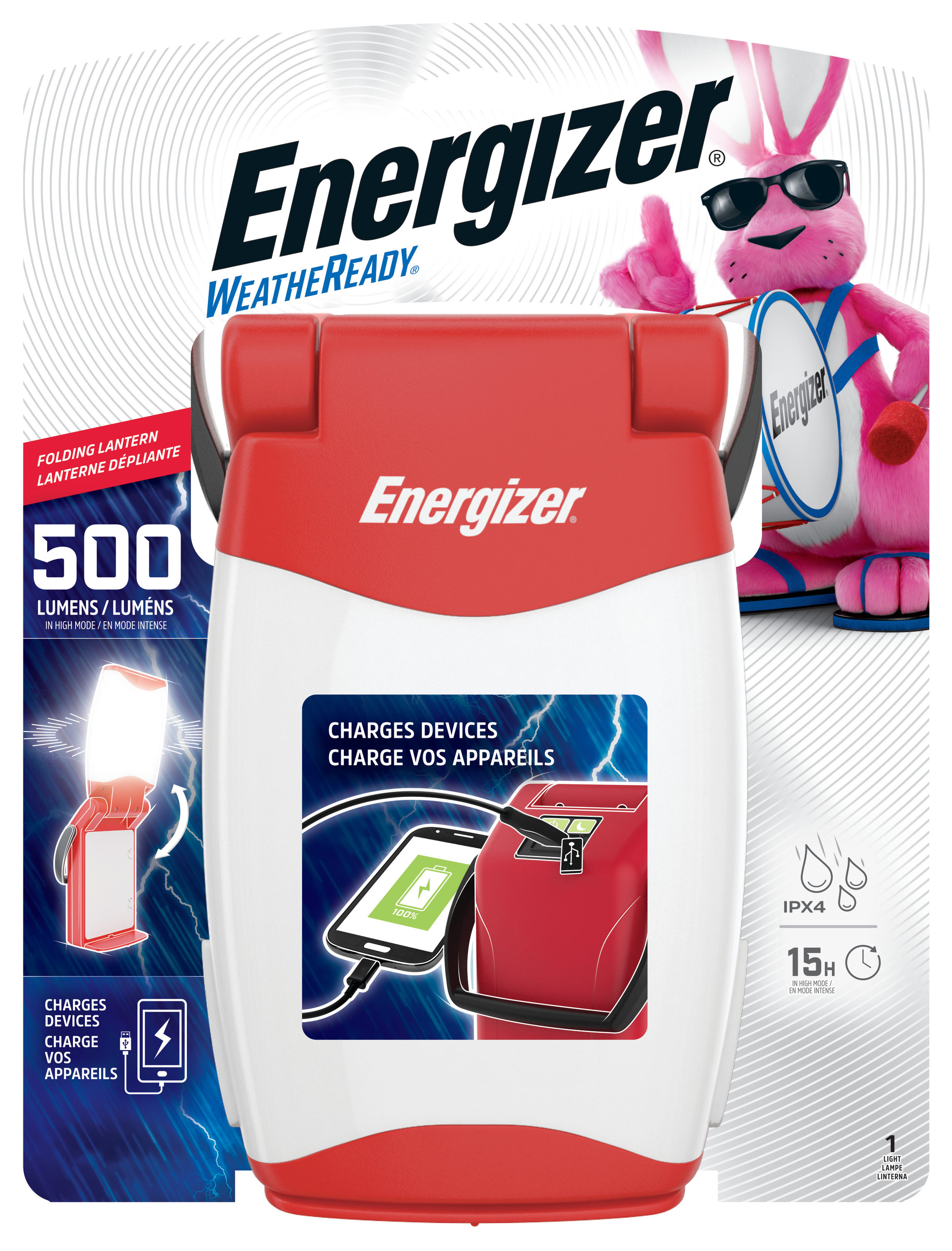 Energizer Weatheready Folding LED Portable Lantern, Battery