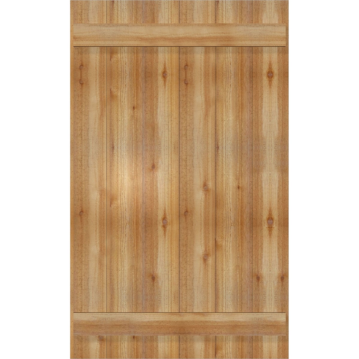 Ekena Millwork RBJ06S32X053RWR 32.25-in W x 53-in H Unfinished Paintable/Stainable Board and batten Wood Exterior Shutters ( 2 -Pack )