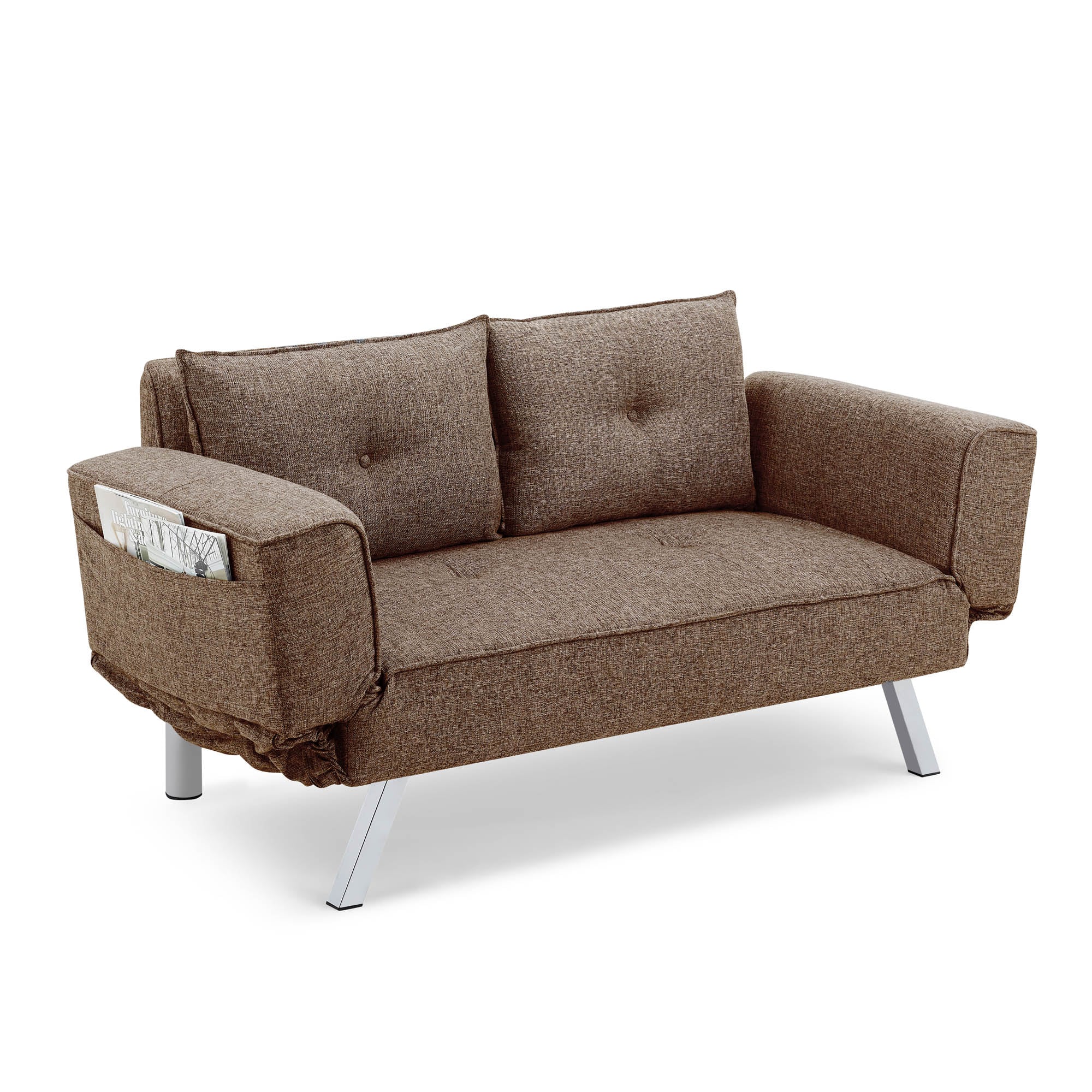 Serta SC-MLCKU2004 Wes 28.3-in Modern Brown Polyester/Blend 2-seater Sofa