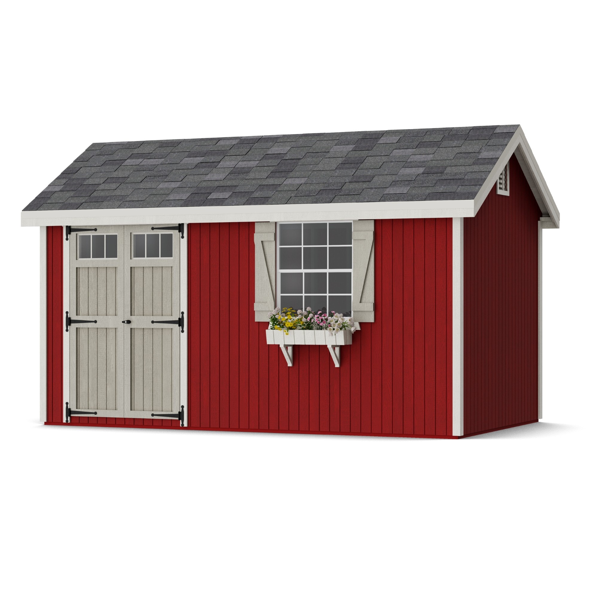 Little Cottage Co 8X14 PCGS-PC Colonial Pinehurst 8-ft x 14-ft Gable Style Wood Outdoor Storage Shed with 1 Windows 2 Doors