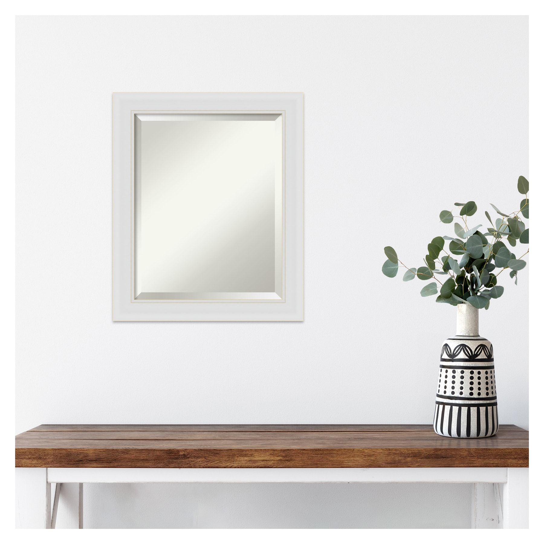 Soft White Rectangular Bathroom Vanity Wall Mirror