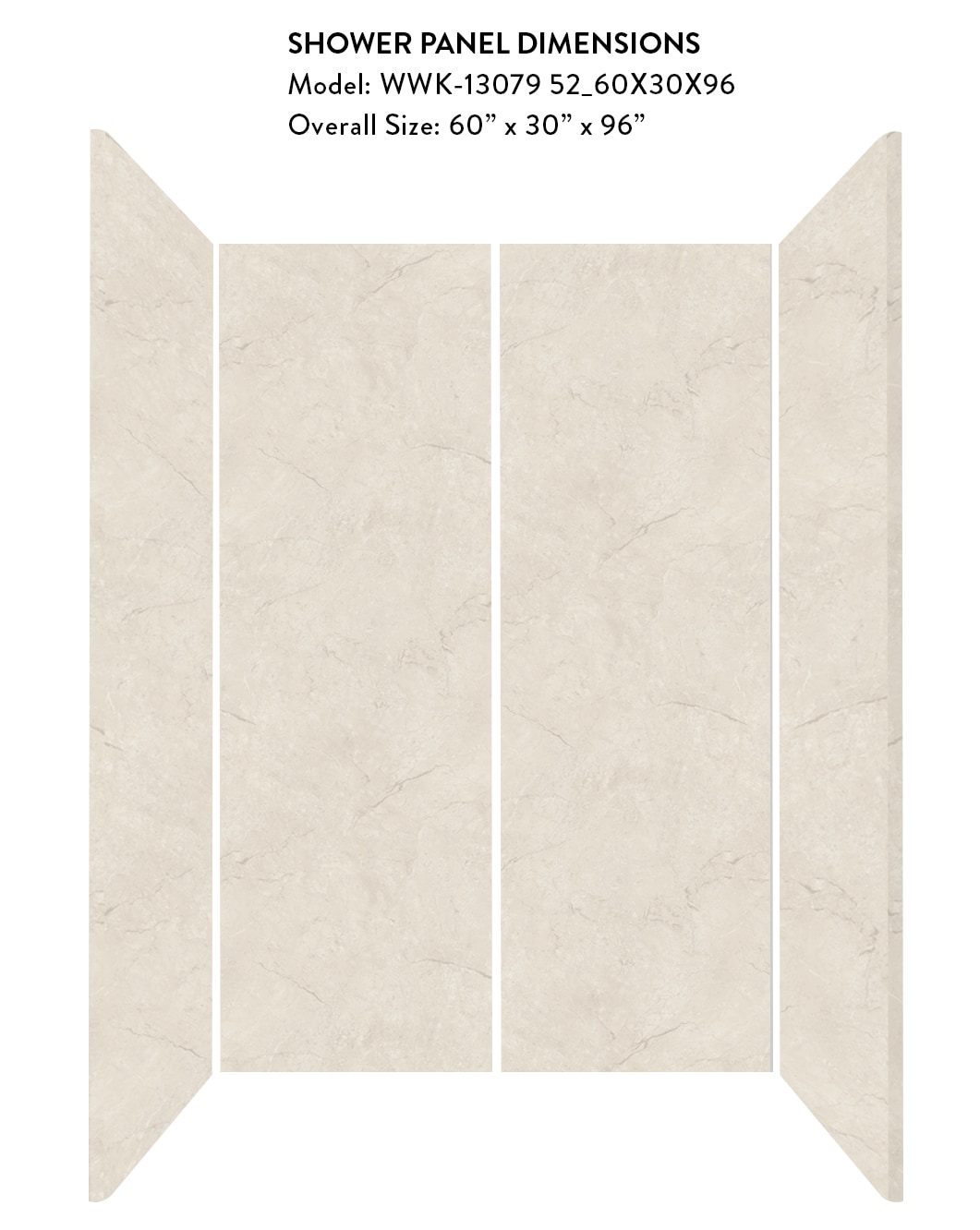 Wetwall 30-in x 60-in x 96-in Vienna Marble 4-Piece Bathtub Wall Panel ...