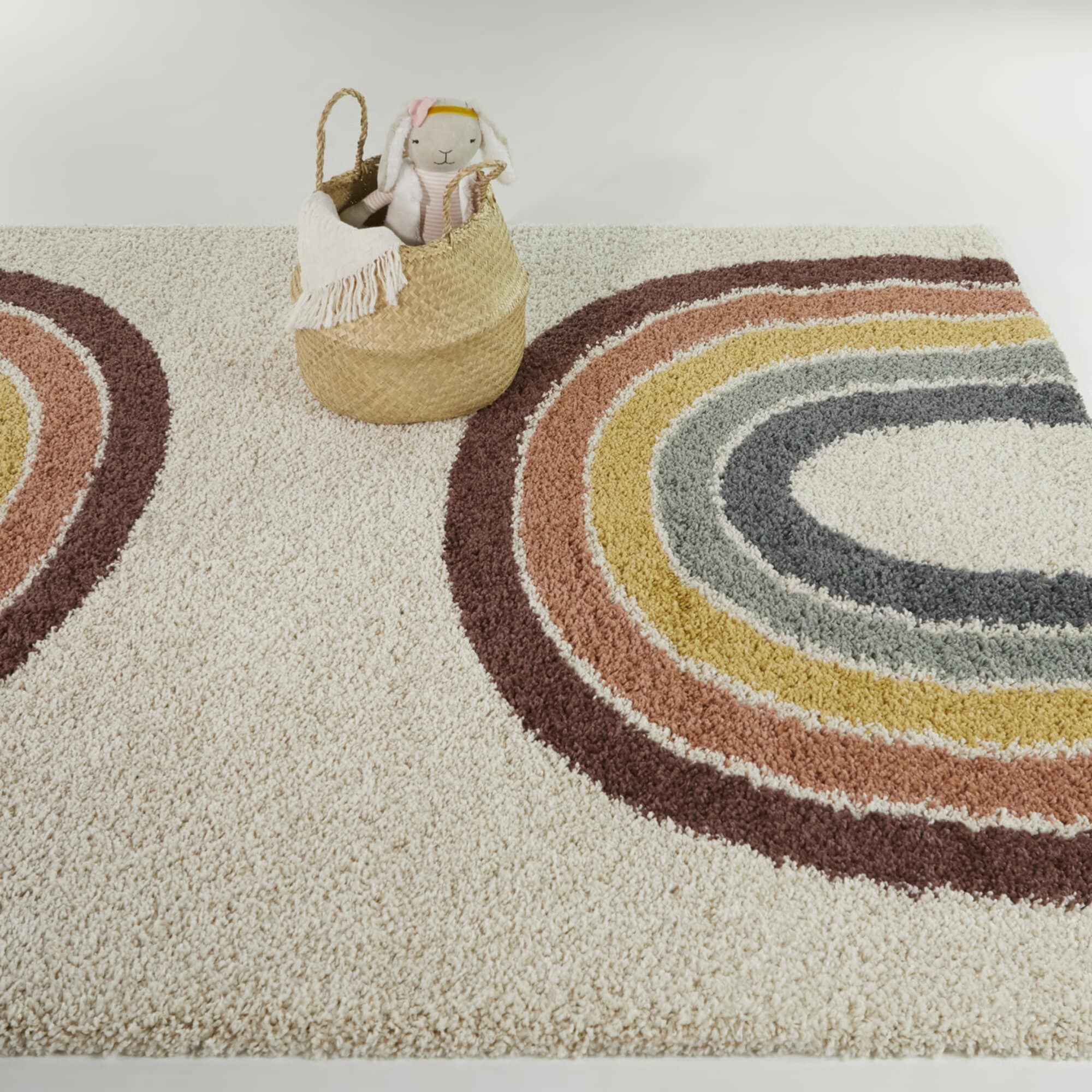 Balta 3105555 5 x 6 (ft) Polypropylene Cream Rectangular Indoor Stripe Mid-Century Modern Area rug