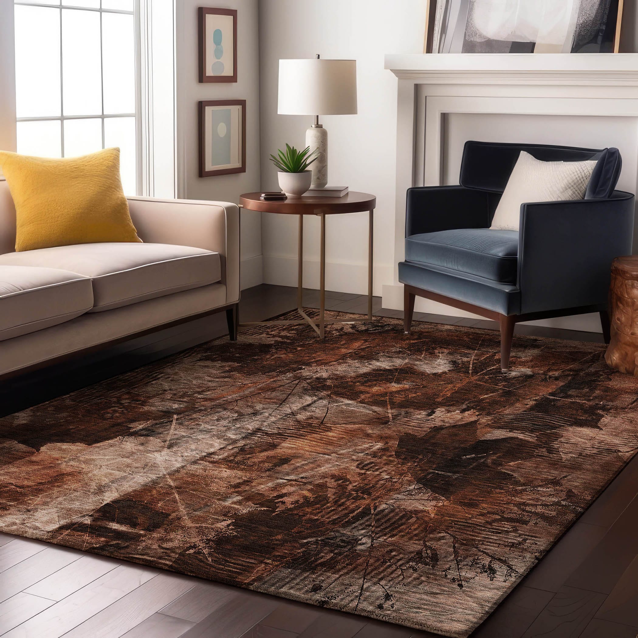 Addison Rugs AMF522TP9X12 Mayfield AMF522TP 9 x 12 (ft) Loomed Polyester Taupe Rectangular Indoor Abstract Machine washable Area rug
