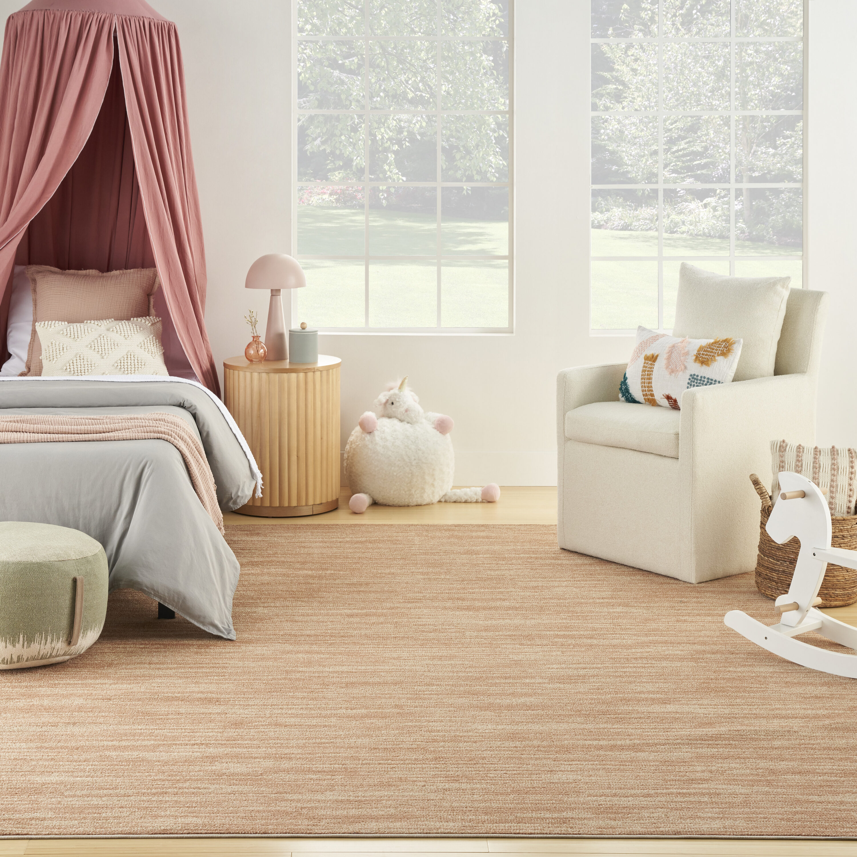 Nourison Home 099446916990 Essentials 7 x 10 (ft) Loomed Polypropylene Rust Rectangular Indoor/Outdoor Solid Area rug