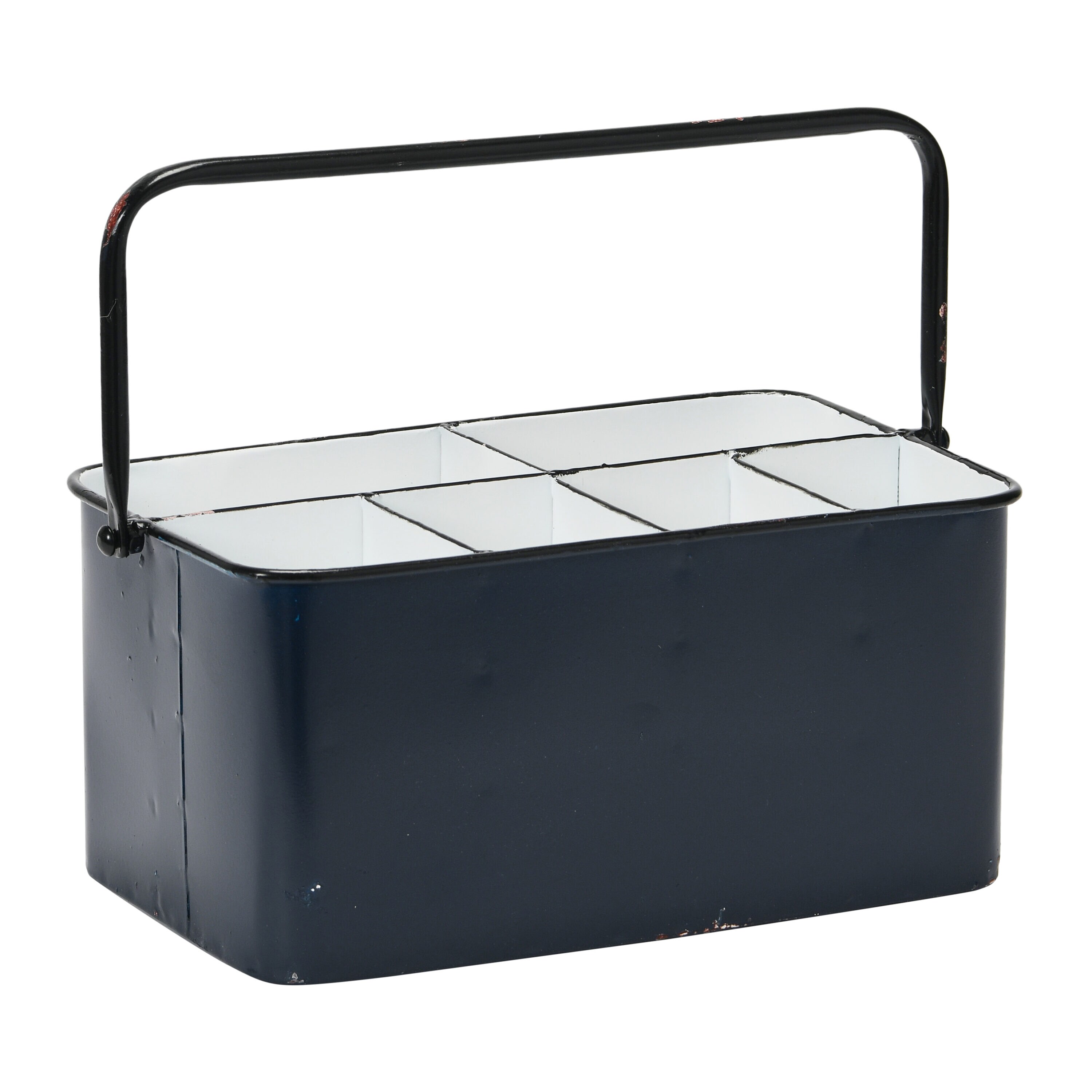 STORIED home EC1271 11-in x 6.3-in Black 6 Divided Rectangle Flatware Caddy
