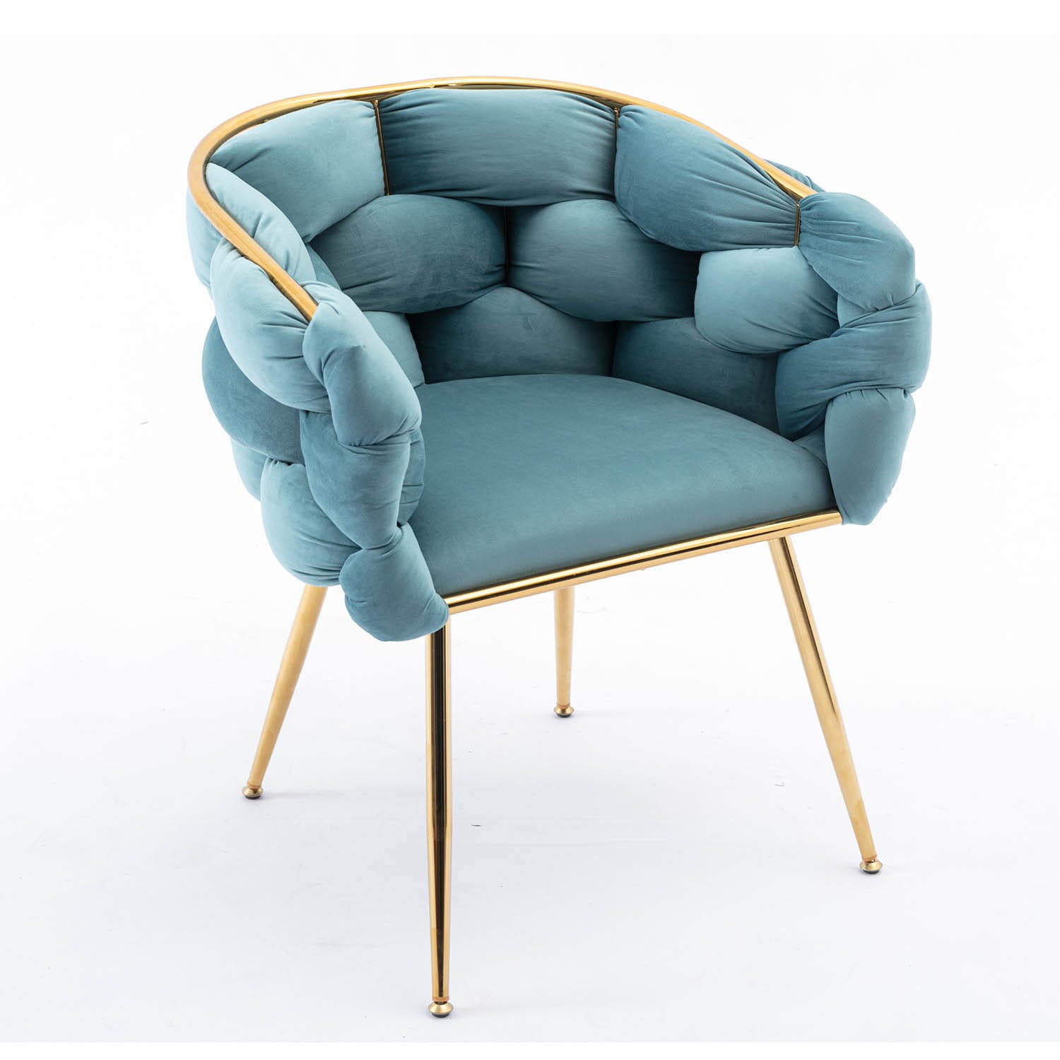 Bybafun Modern Blue Velvet Accent Chair In The Chairs Department At   64752964 