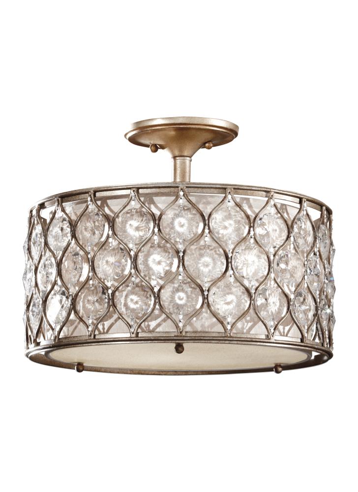 Feiss SF289BUS Lucia 1-Light 16-in Burnished Silver Semi-Flush mount light
