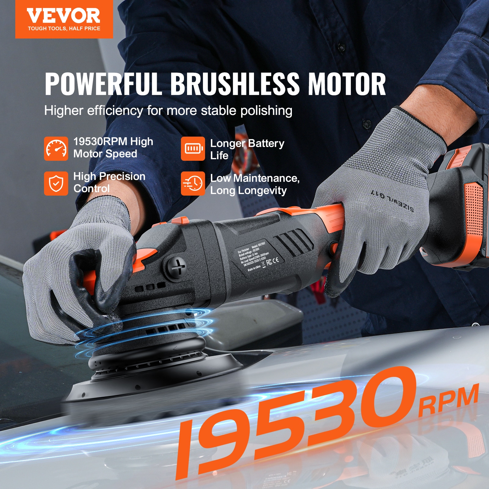 VEVOR ZYJQ62110220VA1Z6V5 Corded-Polishers - View #3