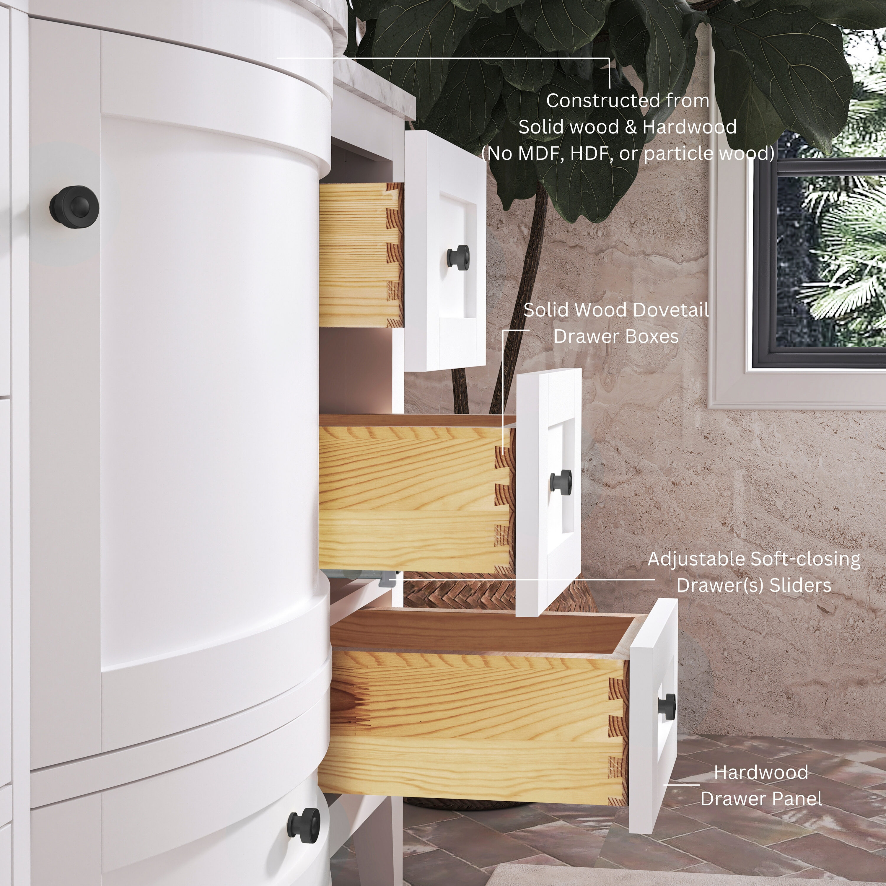 Ancerre Designs VTS-LAUREN-48-W-CW-B Bath-Vanity-Combo - View #8