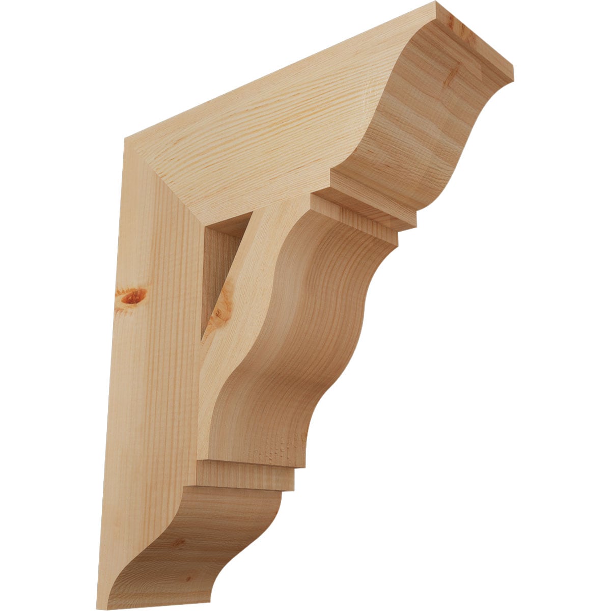 Ekena Millwork BKT06X18X22FST01SDF Funston traditional smooth 5-1/2-in x 18-in x 22-in Douglas fir Brown Wood Standard bracket
