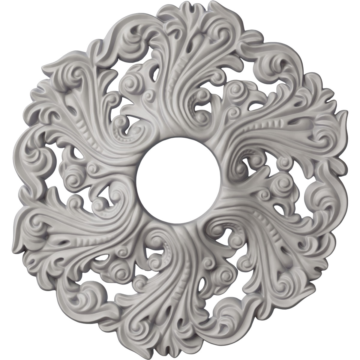 Ekena Millwork CM19ORUWF Orrington 19.625-in W x 19.625-in L Painted Ultra Pure White Polyurethane Whole Ceiling Medallion