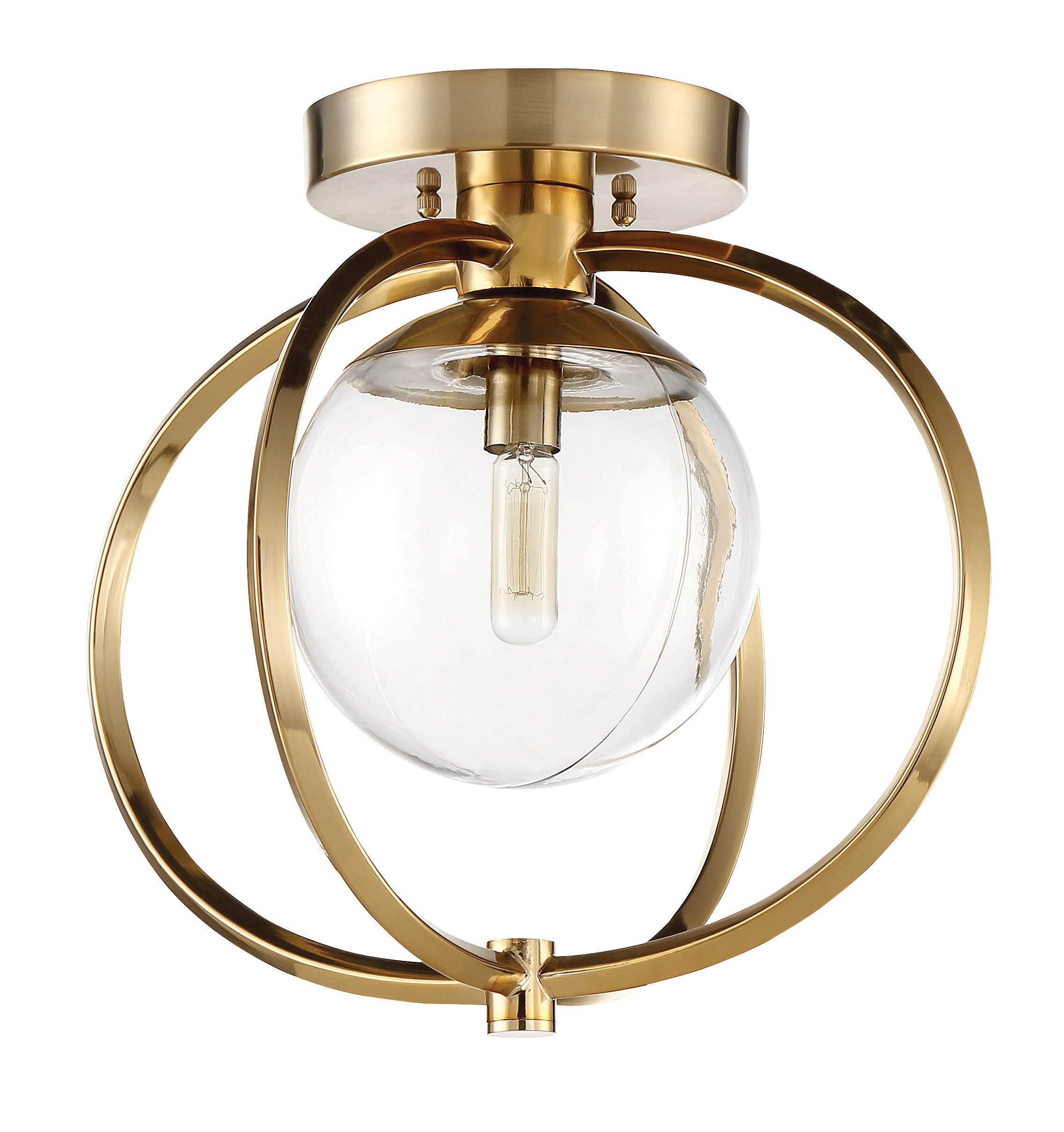 Craftmade 45551-SB Piltz 1 -Light 14.5-in Satin Brass Semi Flush Mount Light