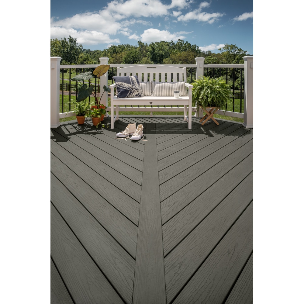 Trex Enhance Basics 1 In X 6 In X 12 Ft Clam Shell Grooved Composite Deck Board In The Composite 