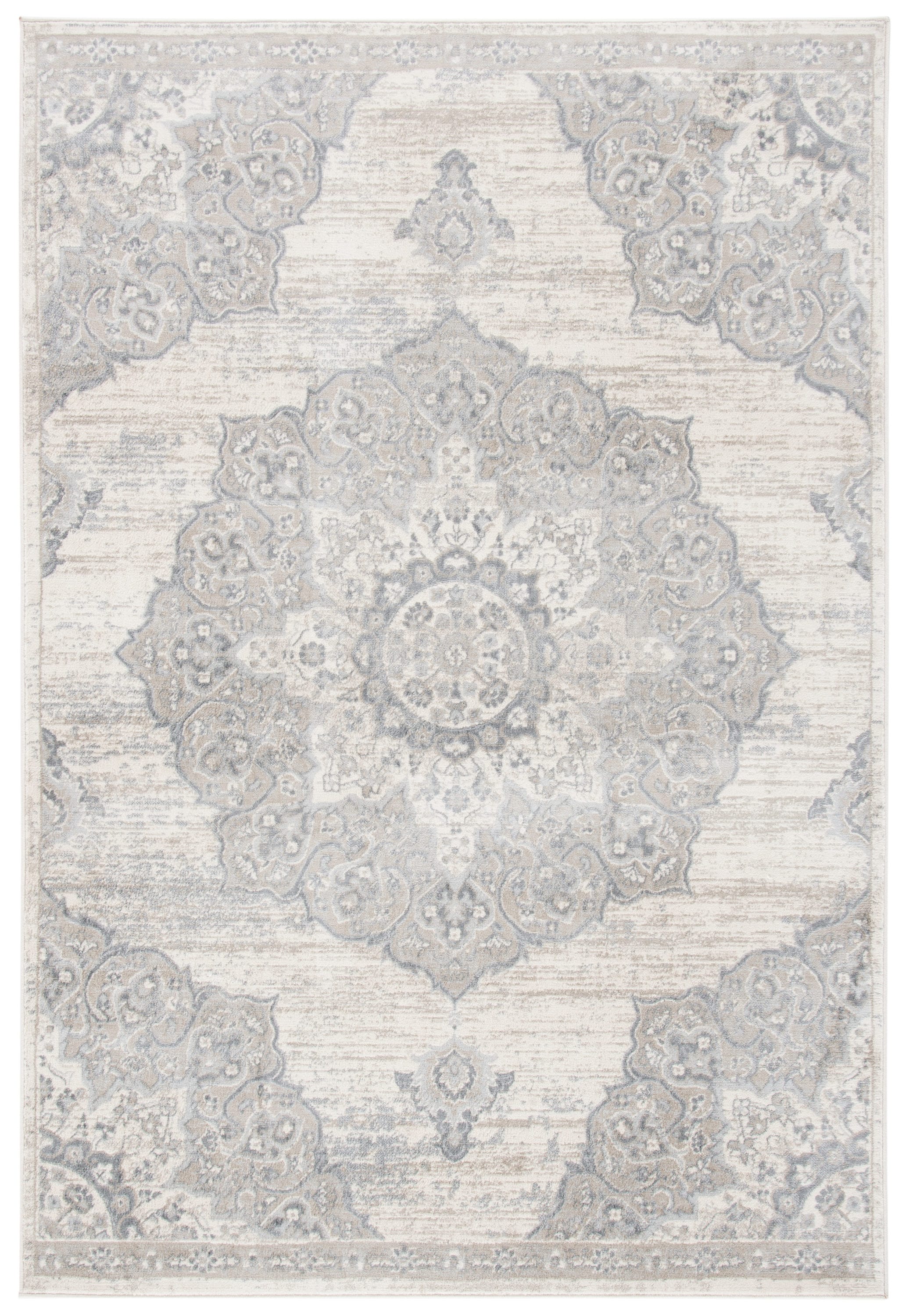Safavieh BNT802B-6 Brentwood Coral 6 x 9 (ft) Loomed Polypropylene Ivory/Beige Rectangular Indoor Distressed/Overdyed Vintage Area rug