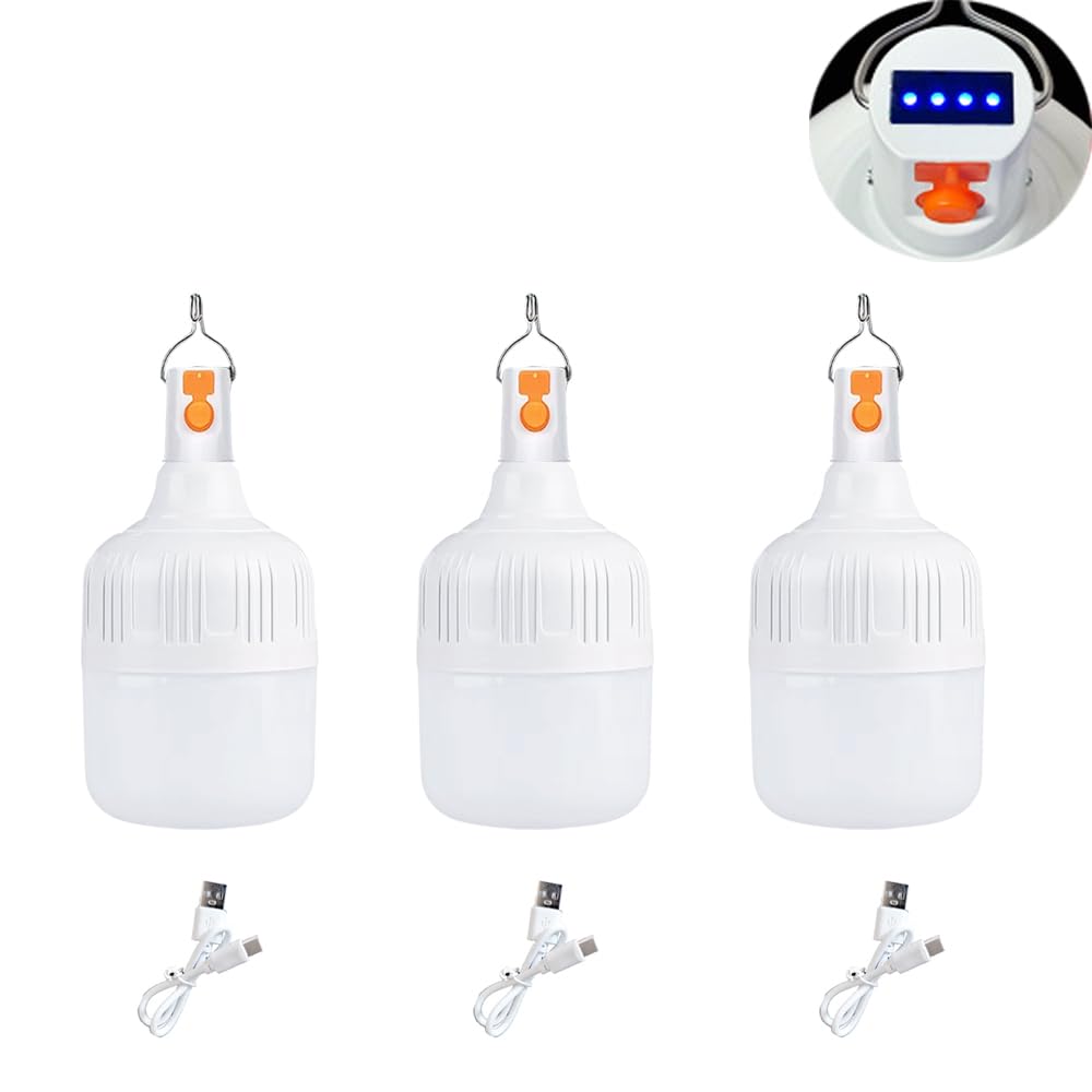 Vrbgify 100W Portable renewable power Camping Lantern Waterproof Hanging Tent Light with Three Lighting Modes and Power Display for Outdoor #LVG0805V411