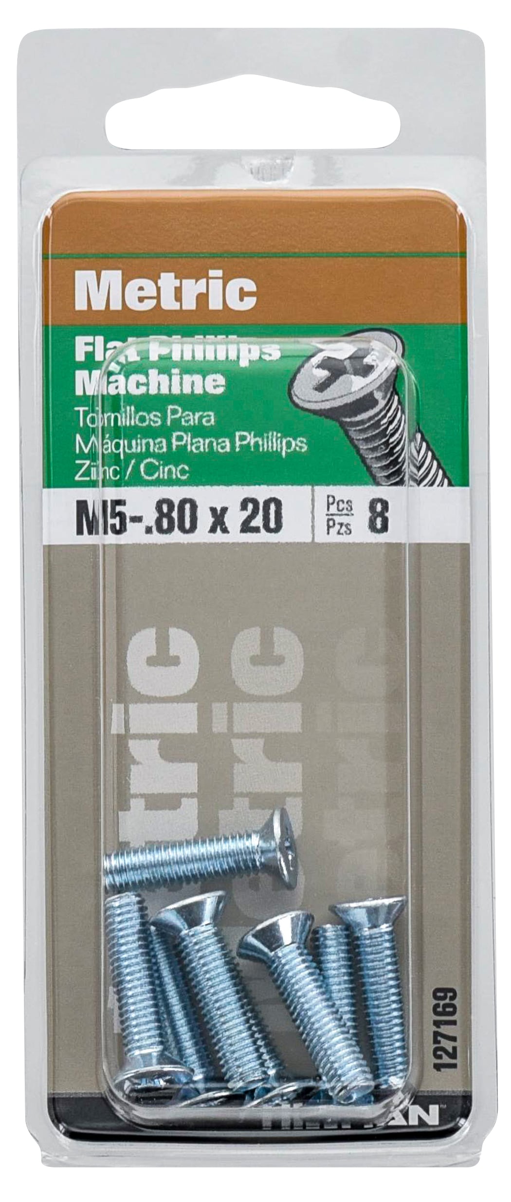 Hillman 127169 5mm - 0.8 x 20-mm Phillips -Drive Machine screws ( 8 -Count )