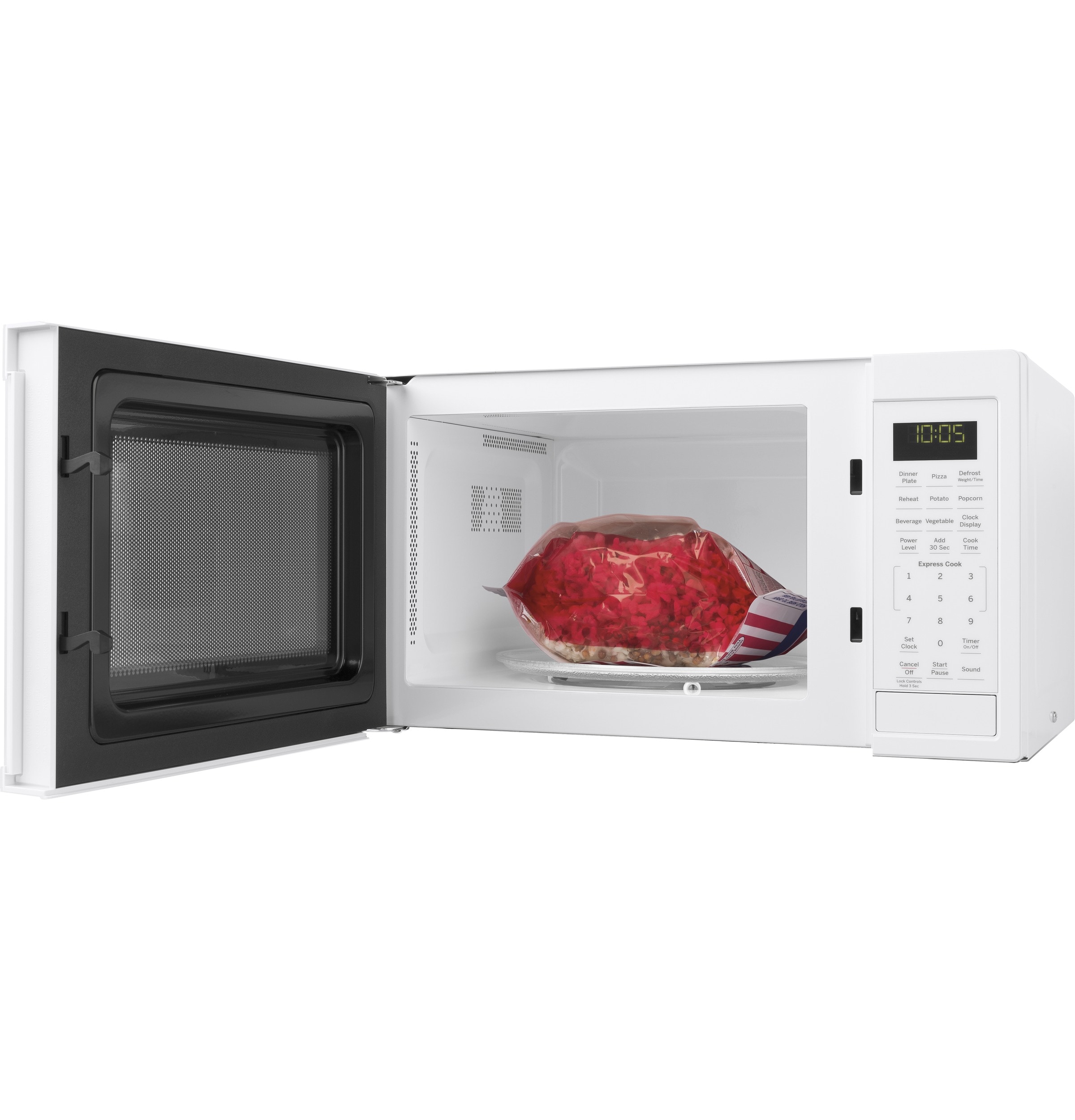 West Bend WBMW92W Microwave Oven 900-Watts Compact with 6 Pre Cooking  Settings, Speed Defrost, Electronic Control Panel and Glass Turntable, White
