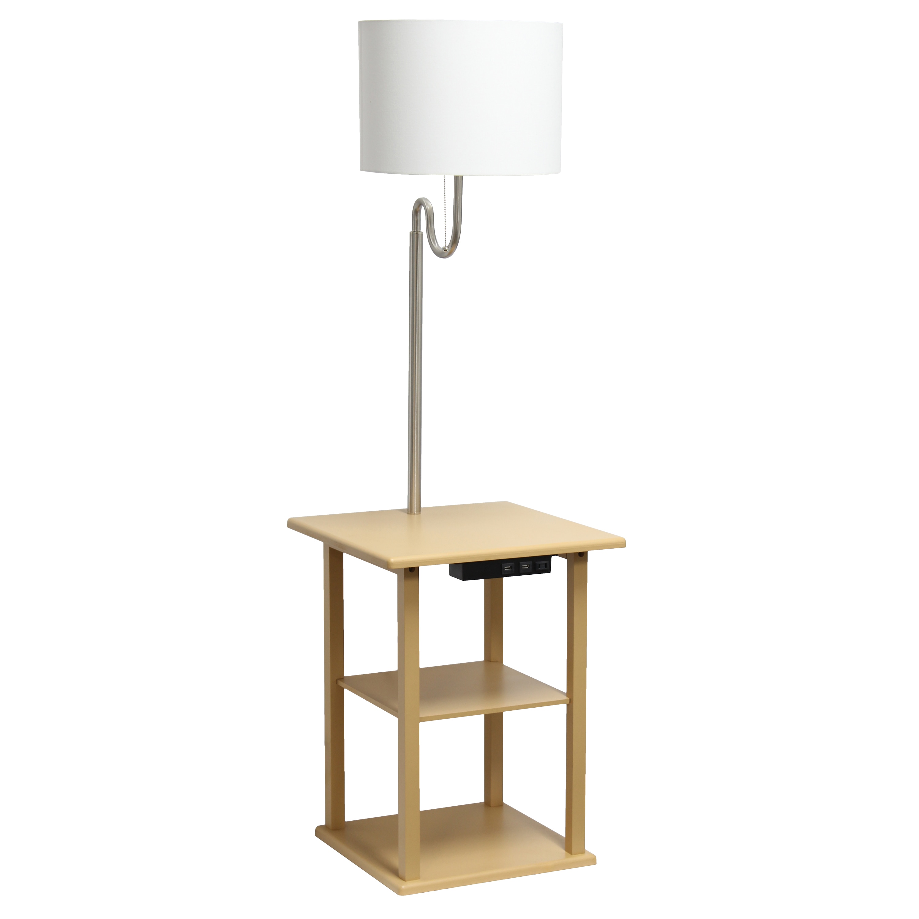 Simple Designs LF2016-TAN 57-in Tan Standard Floor Lamp with Fabric Shade
