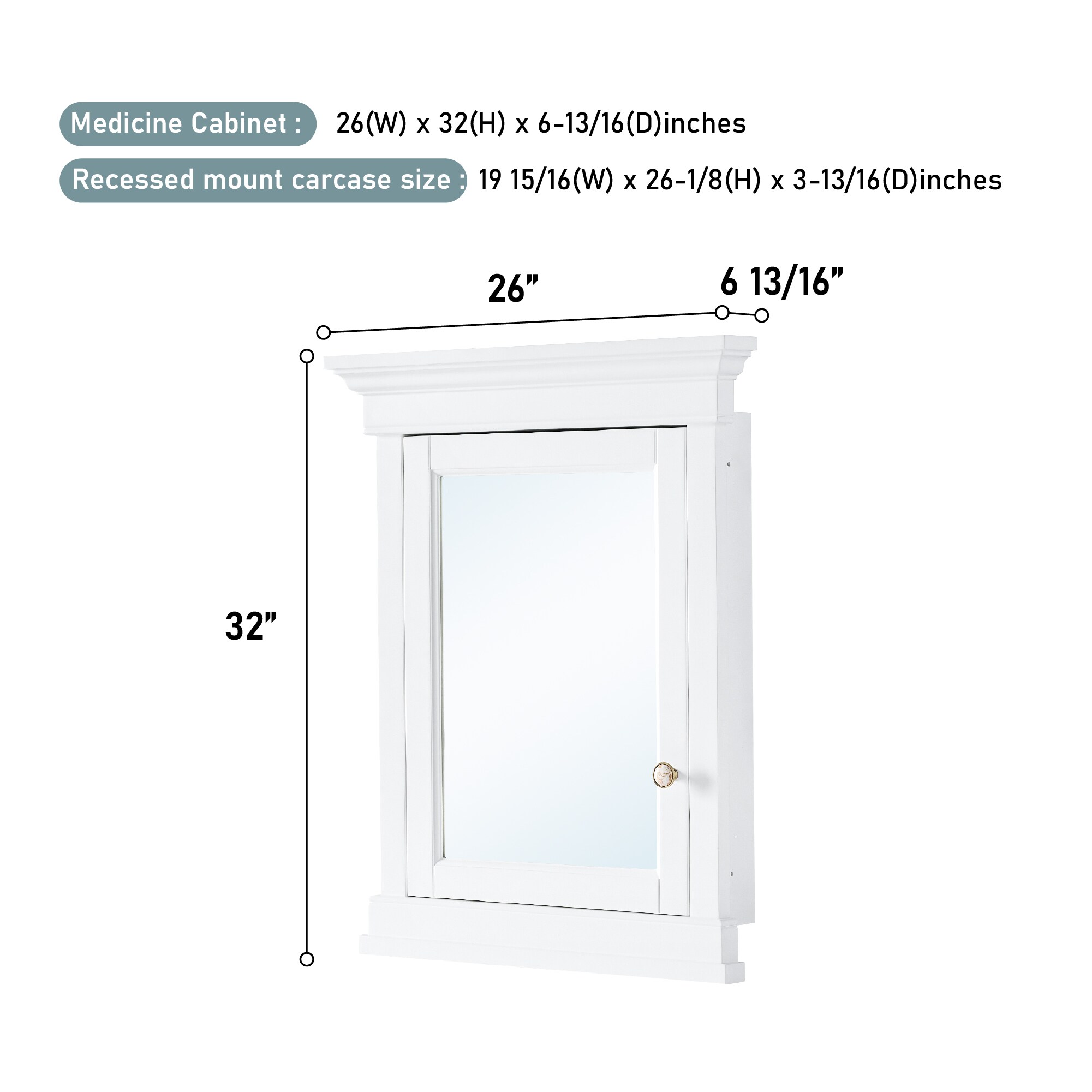 WELLFOR EX-6028F Bathroom-Medicine-Cabinets - View #6