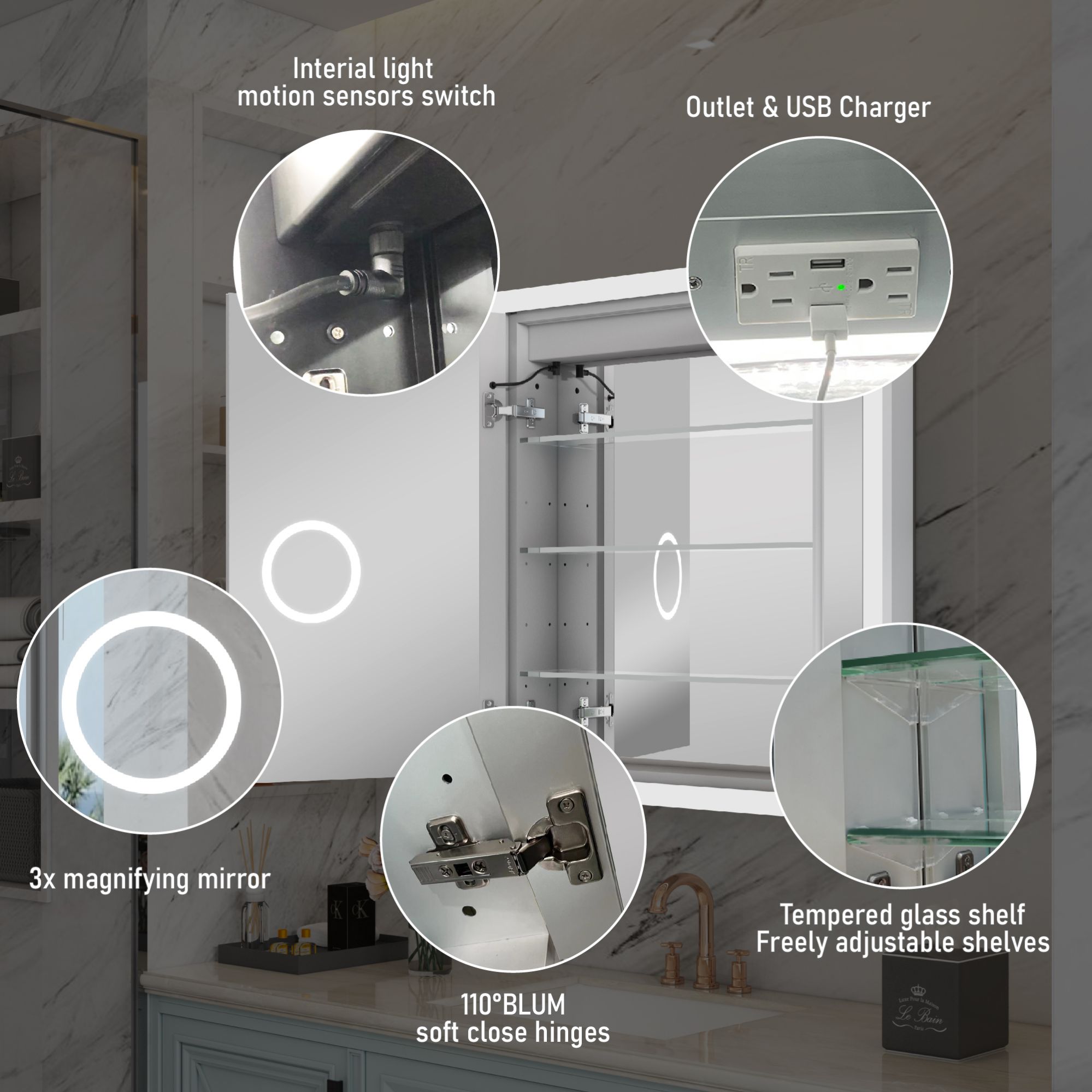 WELLFOR GIS-637P163684 Bathroom-Wall-Cabinets - View #9