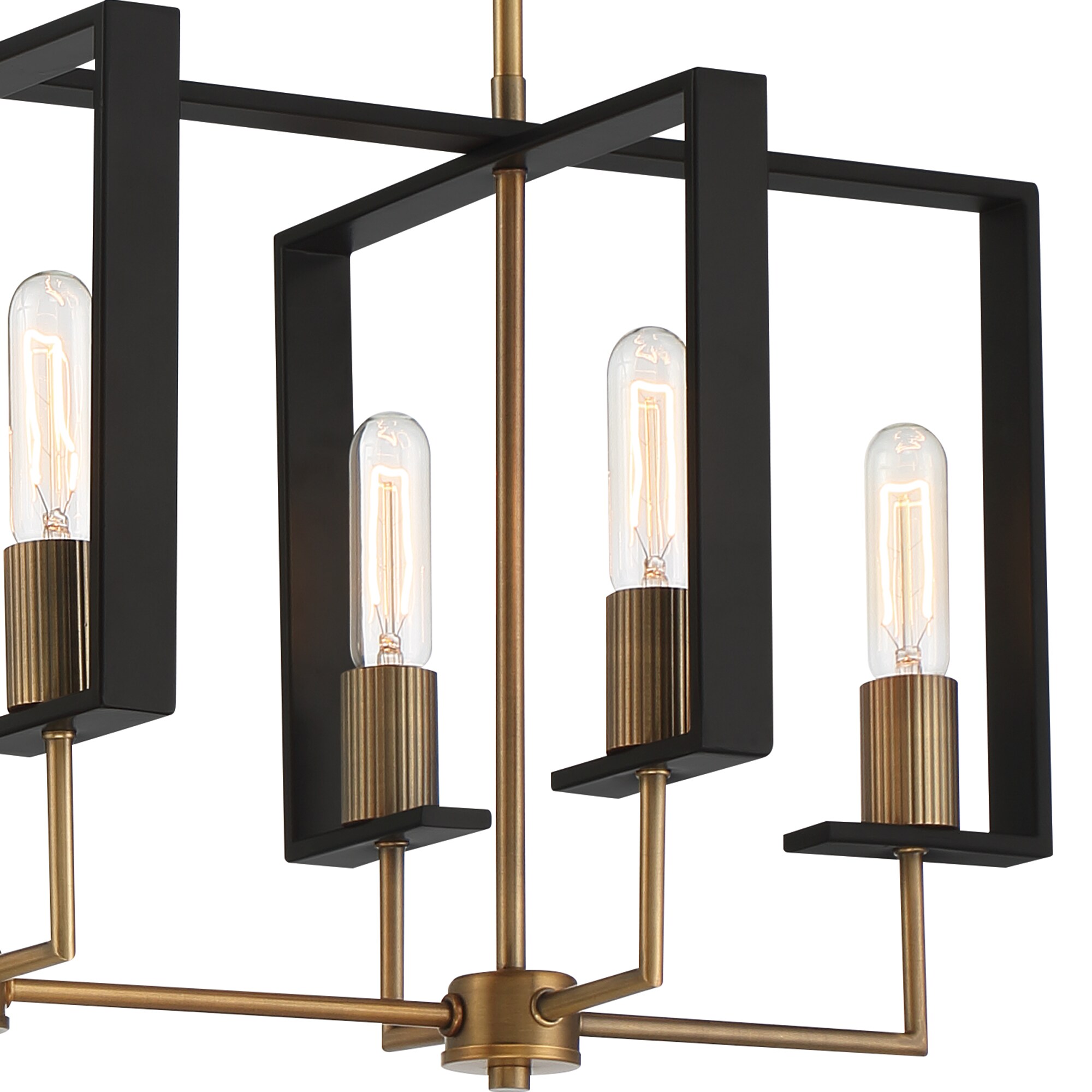 Chicago 38" Brass and Glass 8-Light Island Pendant