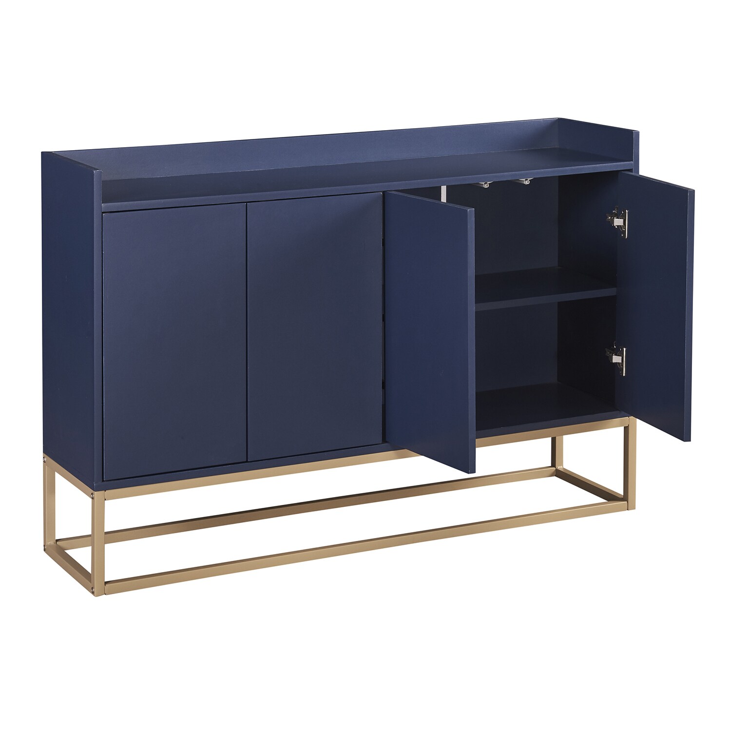SINOFURN Rustic Light Brown Wood Sideboard with Bamboo Cabinet Body and Rattan Weave Detail