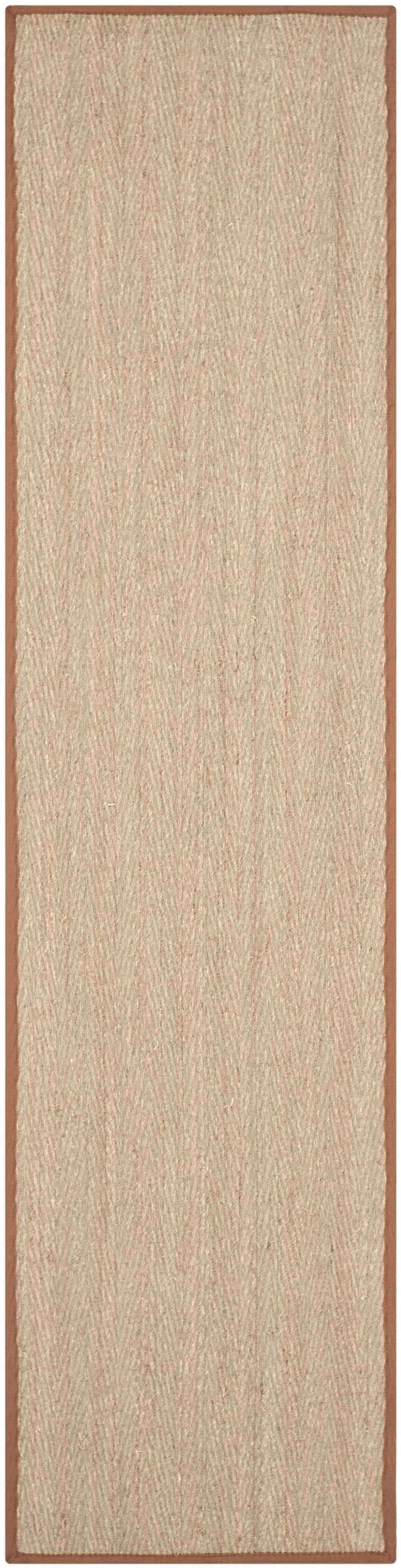 Safavieh NF115B-216 Natural Fiber Montauk 2 x 16 (ft) Loomed Seagrass Natural/Brown Rectangular Indoor Chevron Coastal Runner rug