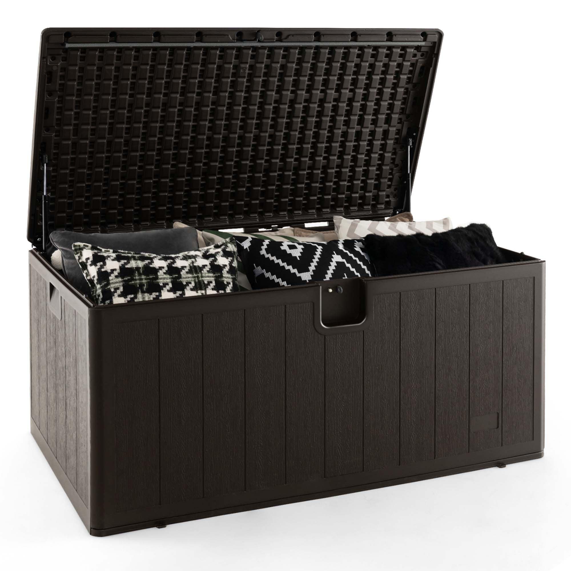 Costway LWS00151 130-Gallon Brown Plastic Deck Box