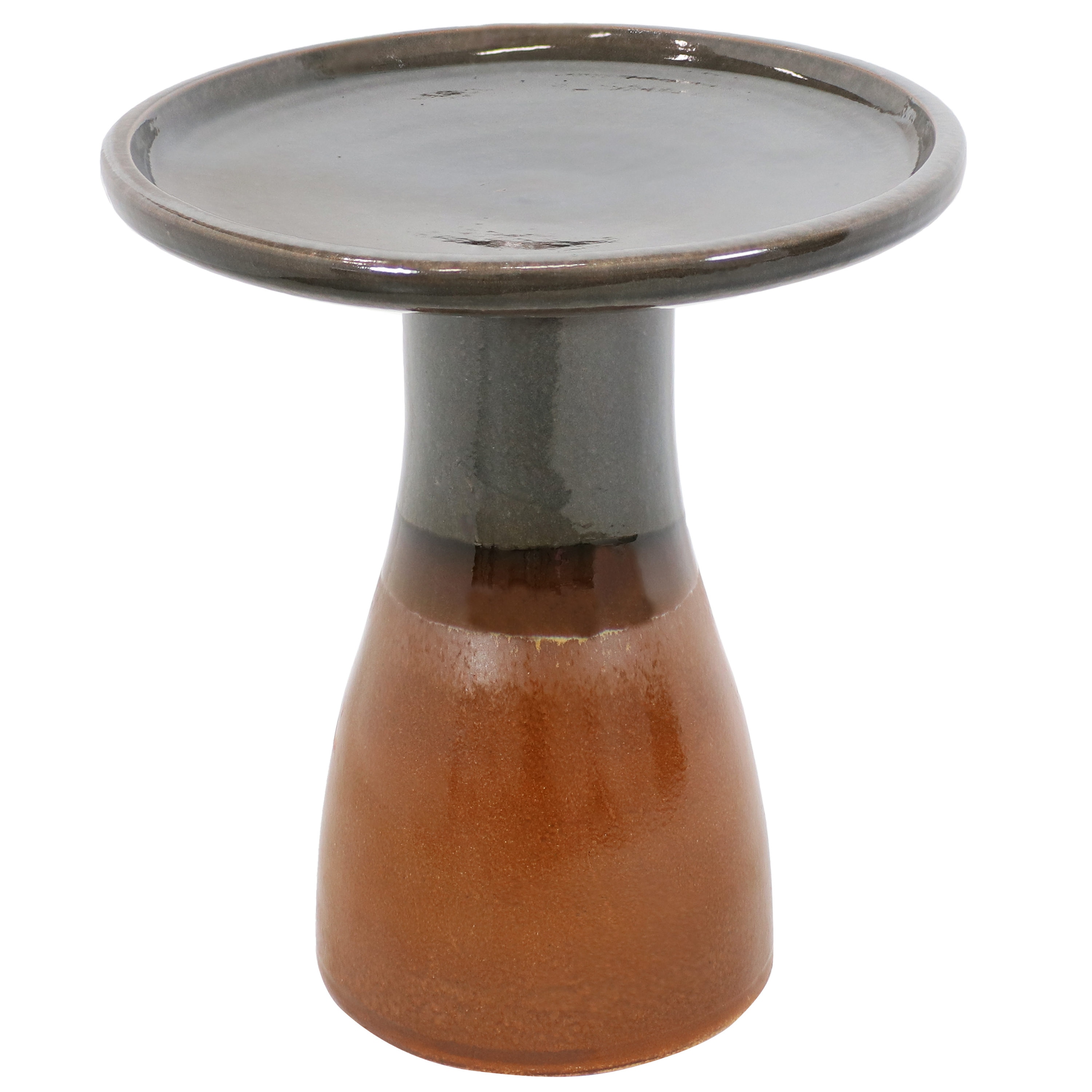 Sunnydaze Decor AP-010 21-in H Dusty Rose Ceramic Complete birdbath