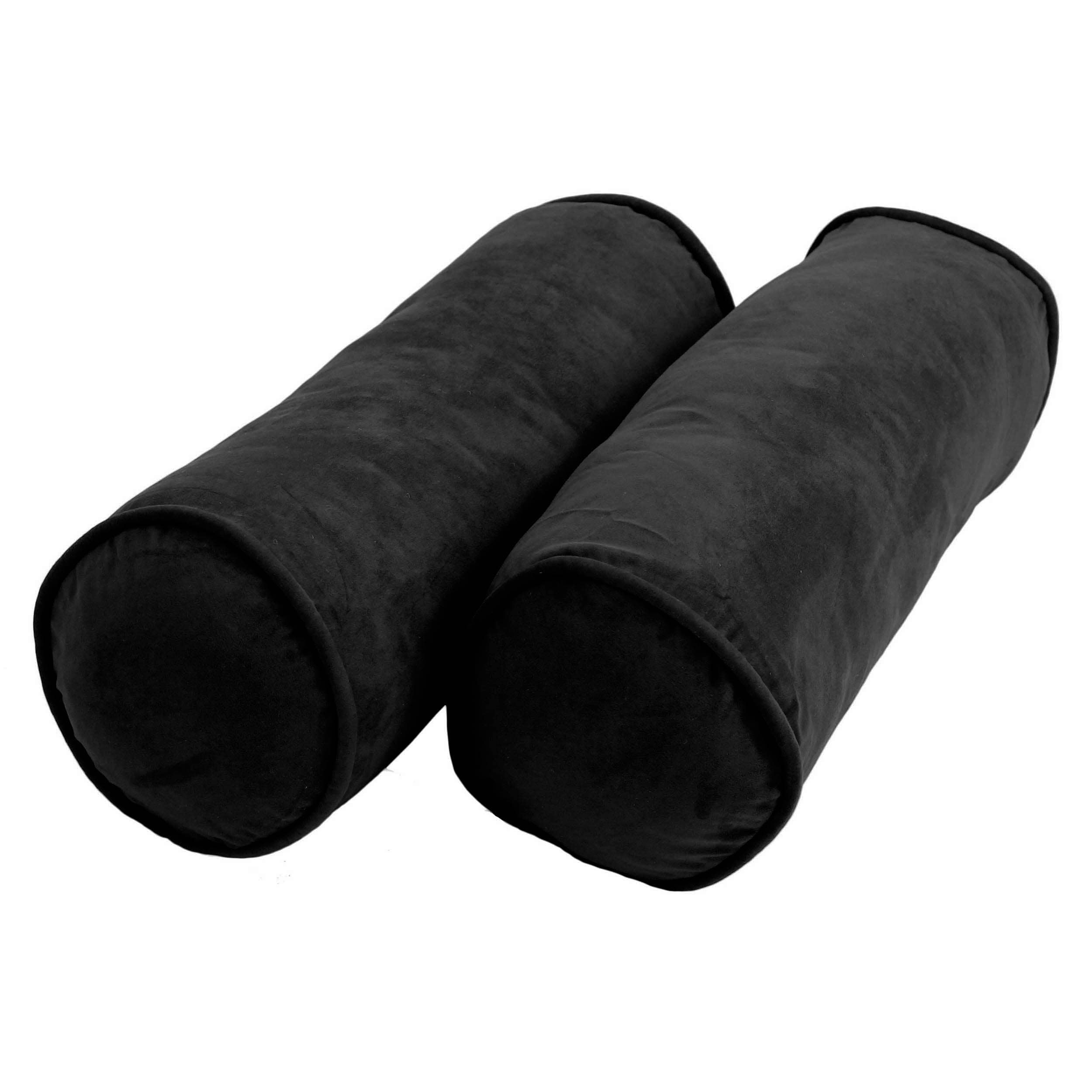 Blazing Needles 9814-CD-S2-MS-BK 2 -Piece 20-in x 8-in Black Rectangular Indoor Decorative Pillow