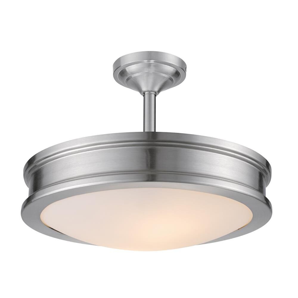 Globe Electric Downshire 16-in Brushed Steel Semi-flush Mount Light in ...