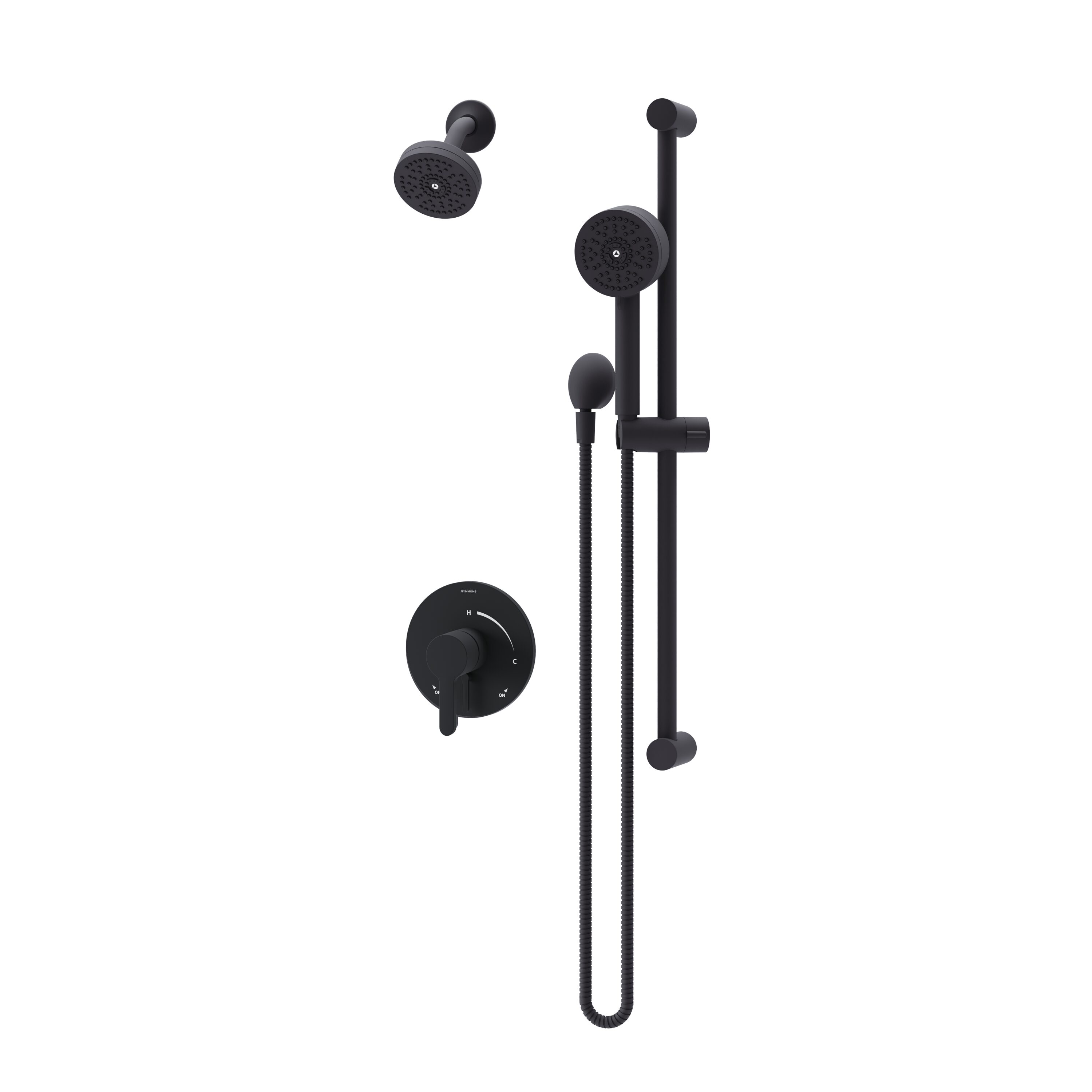 Symmons S3398MB15TRM Solarity Matte Black 3.94-in Dual Head Built-In Shower Faucet System