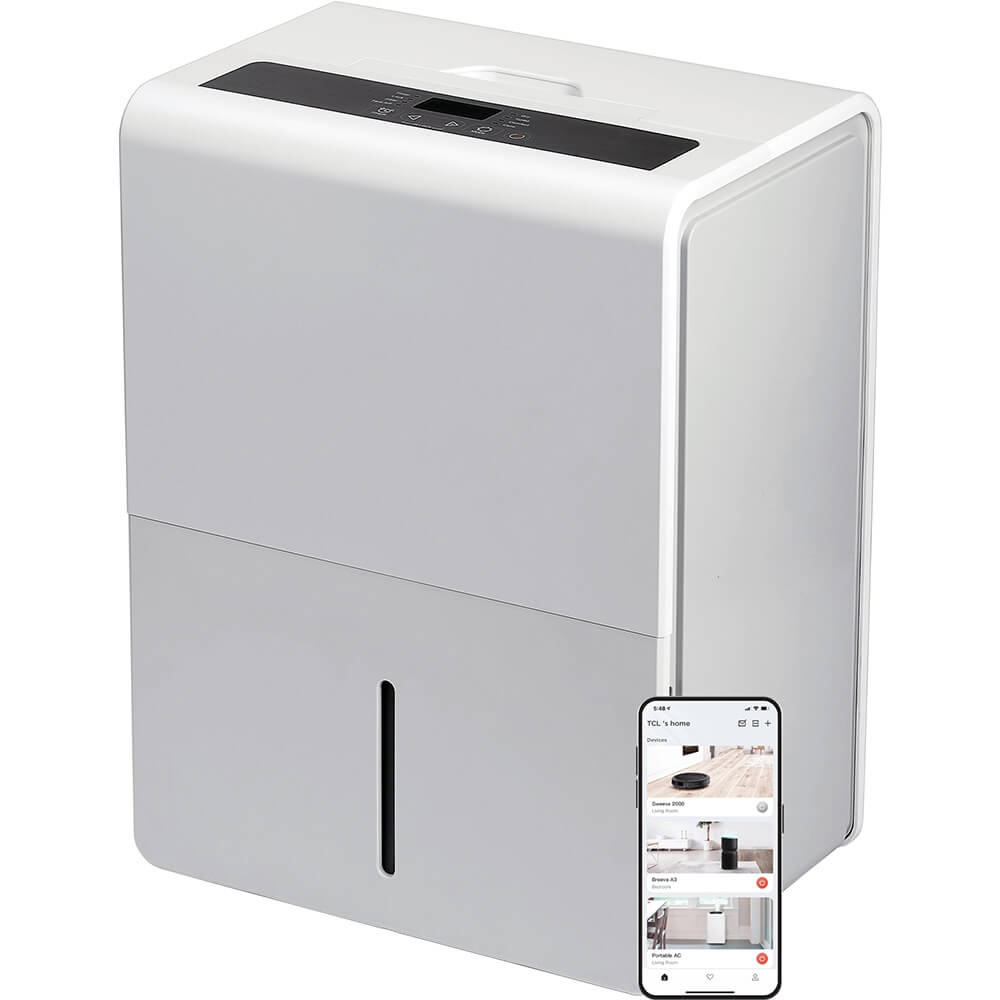 TCL H50D24W H50D24W 50 Pint Smart Dehumidifier Perfect for areas up to 4500 sq. ft.