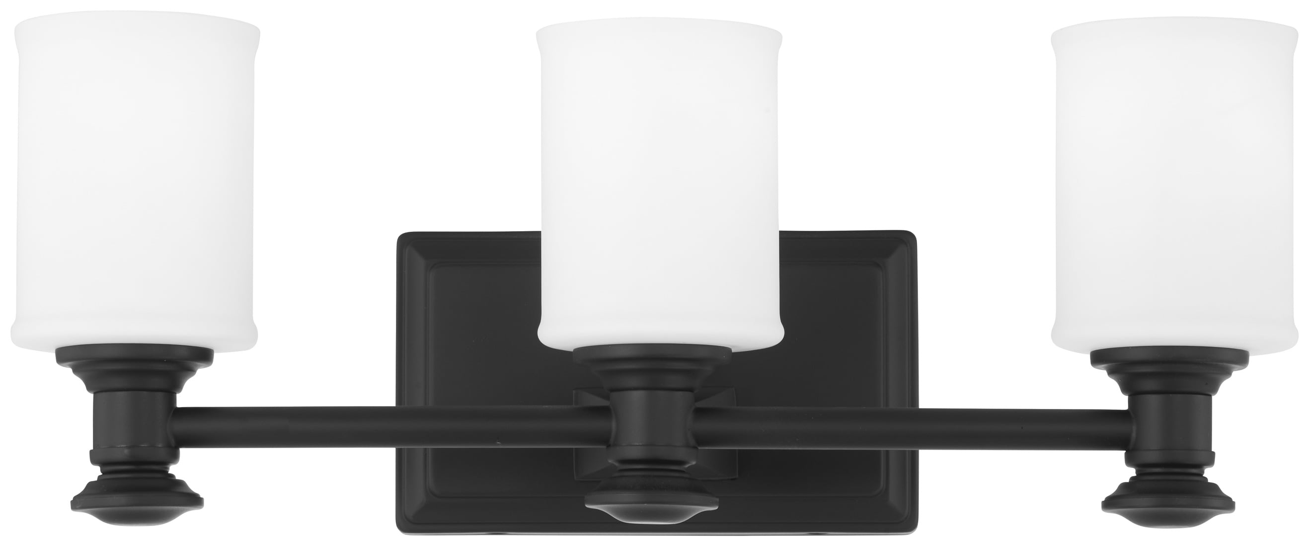 Minka Lavery Harbour Point 19-in 3 Light Matte Black Transitional Bathroom Vanity light bar