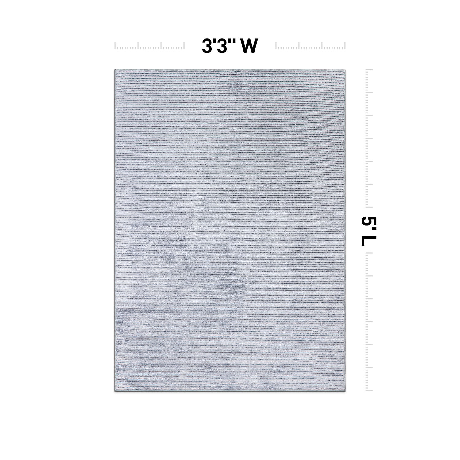 Gray Stripe Flat Woven Machine Washable Area Rug 3'3"x5'