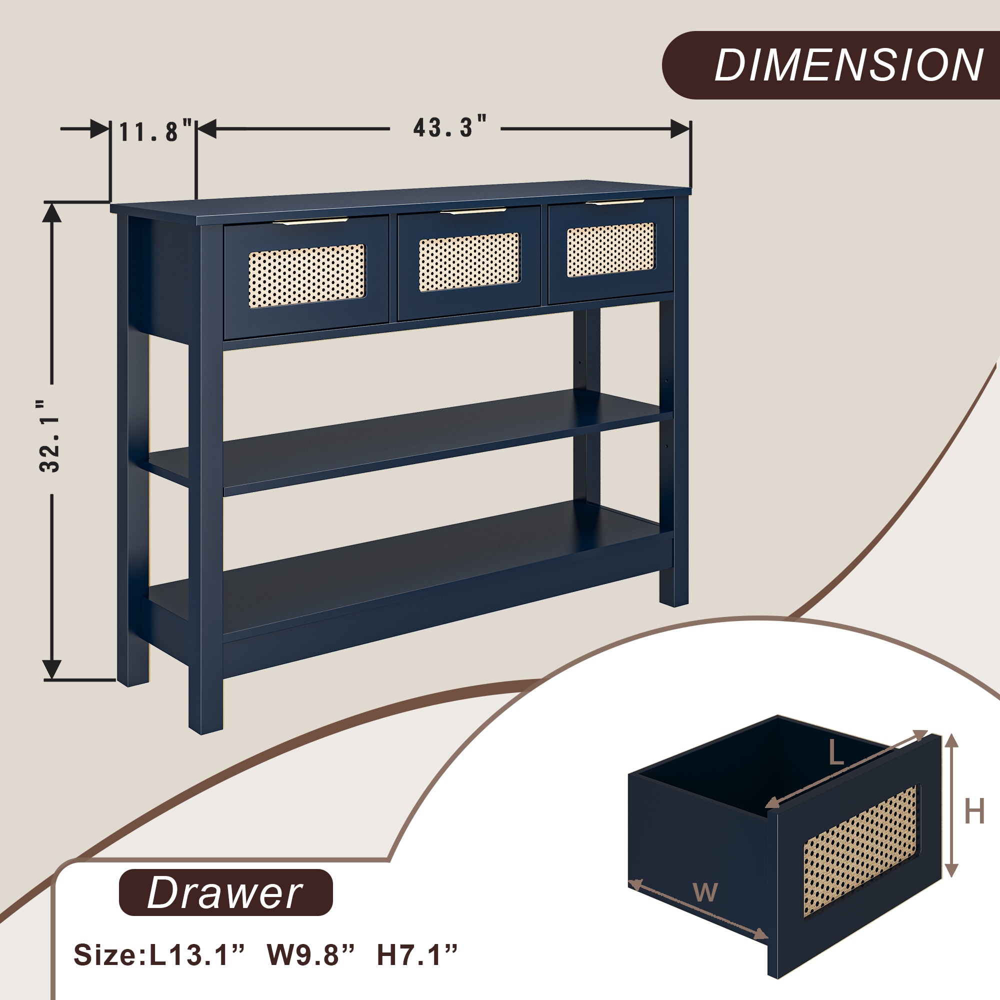 FurniFusion SF-Y-XGZ-BL Console-Sofa-Tables - View #7