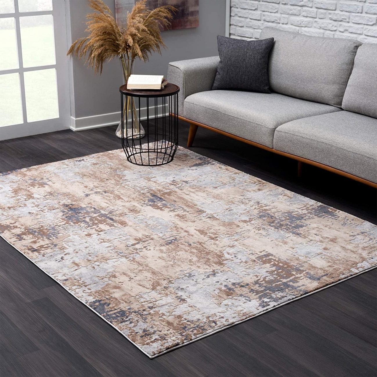 HomeRoots 4000390467 8 x 11 (ft) Polypropylene Beige Rectangular Indoor Abstract Area rug