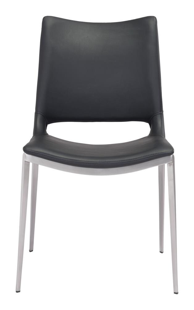 High Black Metal Retro Dining Side Chair Set