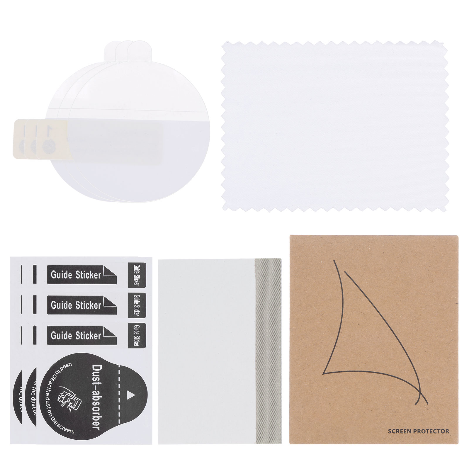 Harfington 3pcs Watch Glass Screen Protectors 39mm HD High Definition Anti-Scratch Waterproof Ultra-Thin TPU Universal Smartwatch Screen Protective Film with Cloth Sticker Scraping Card #S26051400UX3868