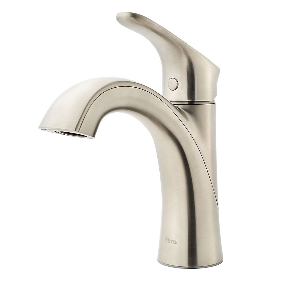 Pfister Weller Brushed Nickel 1-handle Single Hole WaterSense Bathroom Sink Faucet with Drain