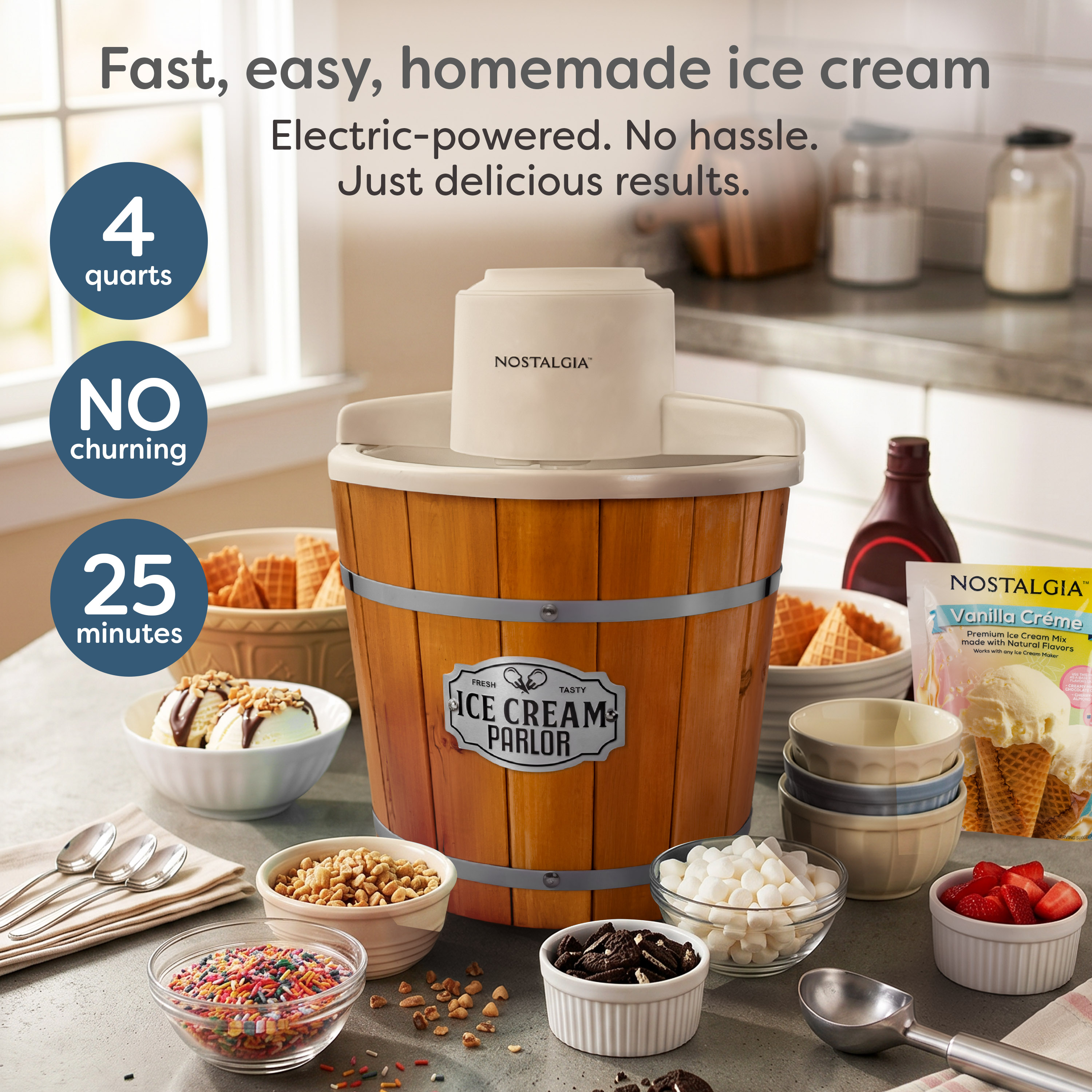 Nostalgia 4-Quart Electric Ice Cream Maker at Lowes.com